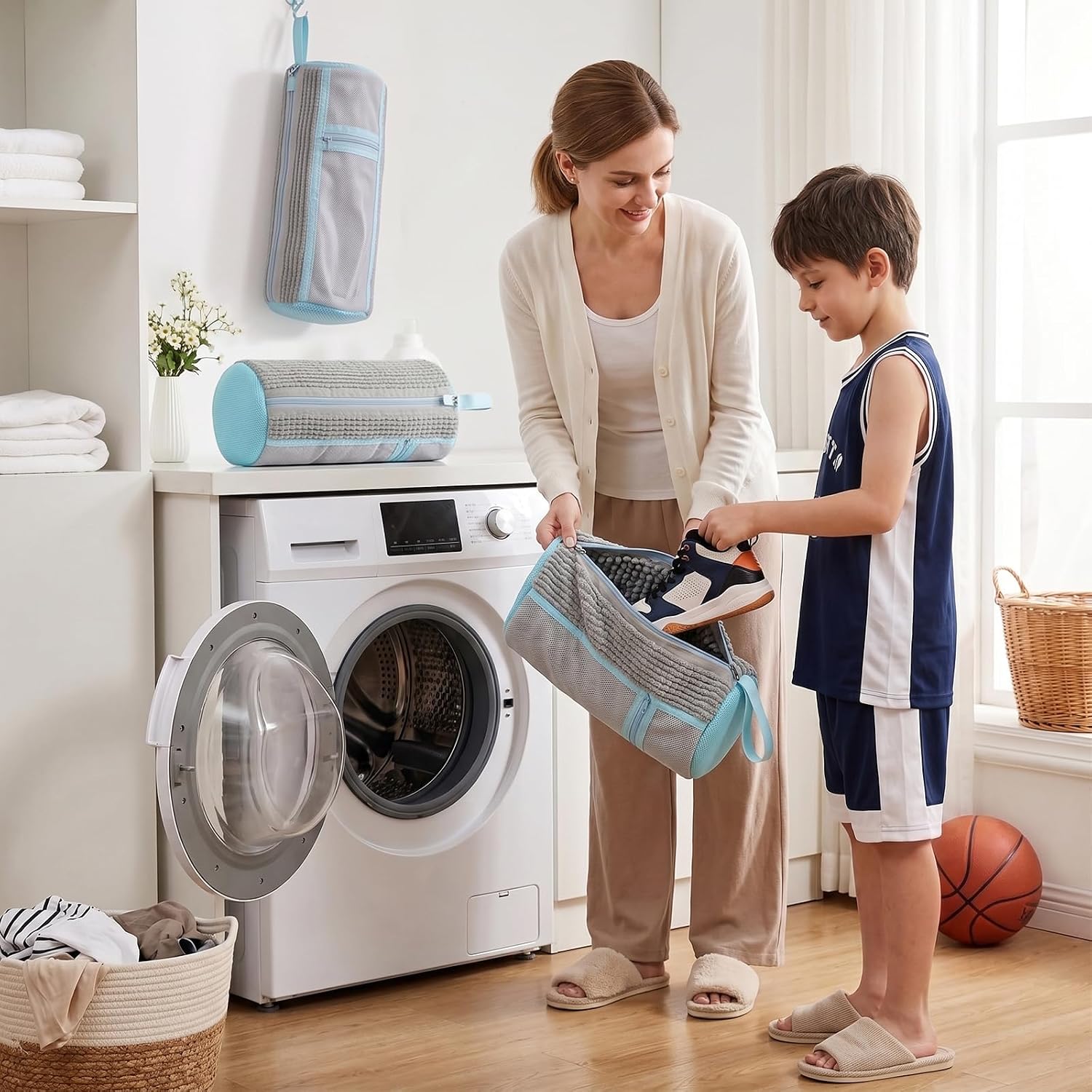 Shoe Washing Machine Bag, Reusable Cleaning for Washer Dryer 2PCS XXL Grey