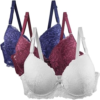 Lot de 3 Soutien-Gorge Femme sans Armature Push Up Rembourré Brassière sans Coutures Invisible Soutien-Gorge Comfit Seamless Bra Top Lingerie Brassiere de Tous Les Jours