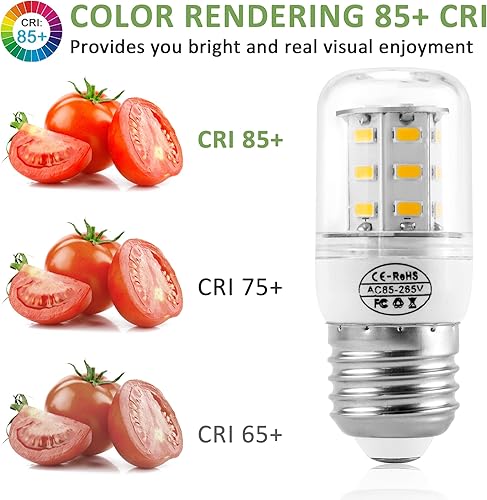 Miniatura 6 de MIFLUS Bombilla LED para refrigerador 5304511738 kei d34l Bombilla LED para refrigerador (3.5W 85V-265V Luz cálida) Bombilla de luz para