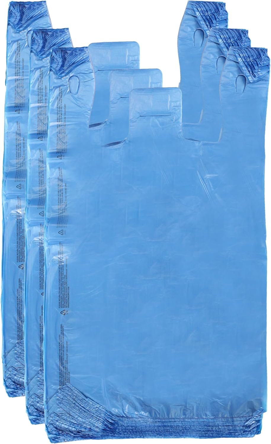 SSWBasics Plastic Shopping Bags - (Blue T-Shirt Bags 11 ½” x 6" x 21") - Case of 1,000 - Durable Plastic Grocery Bags for Takeout, Grocery, Convenience Stores, Thrift Shops, Boutiques, and Restaurants