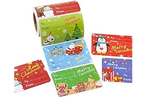 200-Count Christmas Adhesive Gift Tags for Holiday Decorations