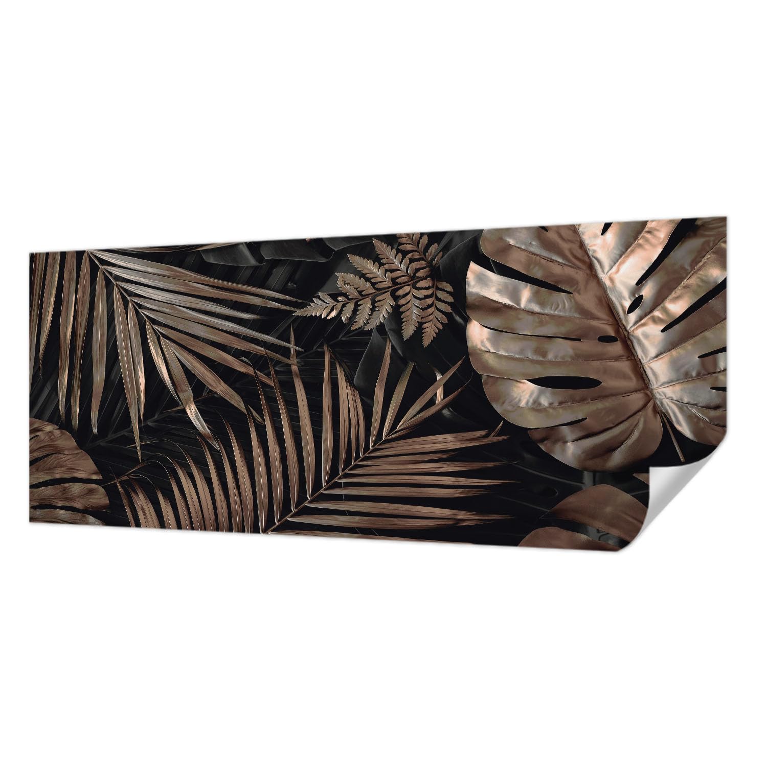 Papier peint autocollant 250x104 cm feuilles exotiques salon