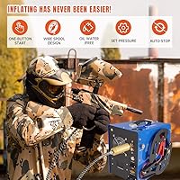 Vista 2 de TOAUTO A3 PCP Air Compressor, Unique Vertical+Wire Spool Portable Design, Auto-Stop, Oil/Water-Free, 4500Psi/30Mpa, 8MM Quick-Connector for