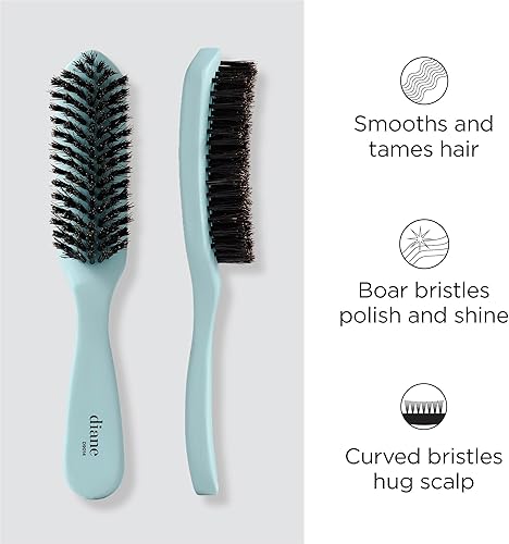 Miniatura 2 de Diane Cepillo de pelo curvado de cerdas de jabalí reforzadas de nailon para encrespamiento y flaways, cepillo para el cabello y domesticar el pelo