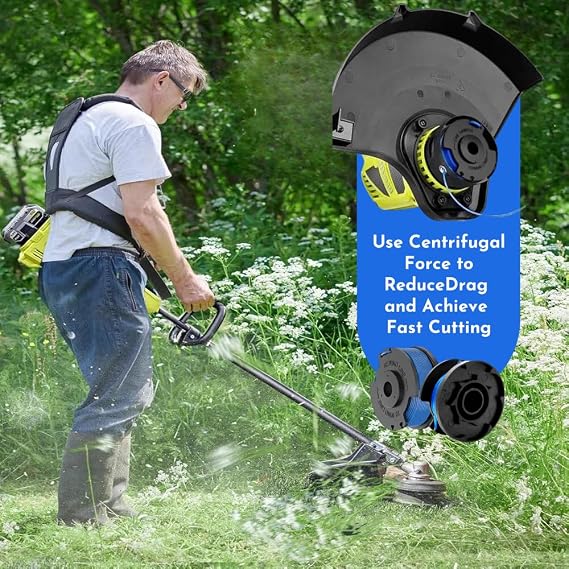 Strimmer Spool Compatible with Ryobi, 6-Pack Trimmer Wire for 18V-40V ONE+