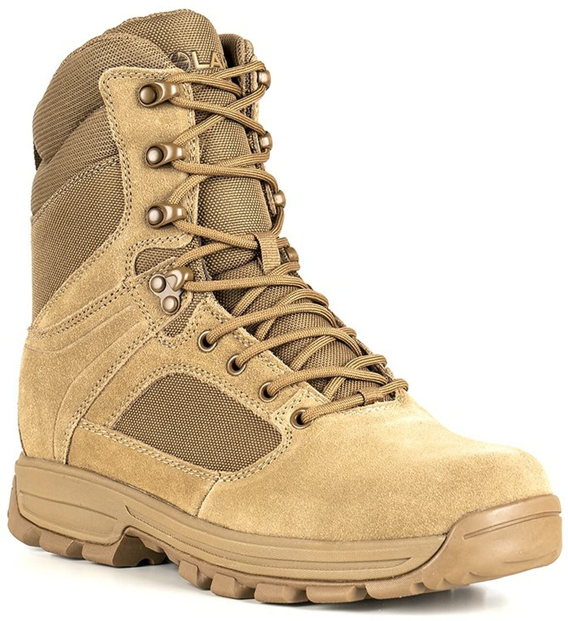 LAPG Sector 8" Men's Side-Zip Duty Boots, Durable Tactical Uniform Footwear for Men, Coyote