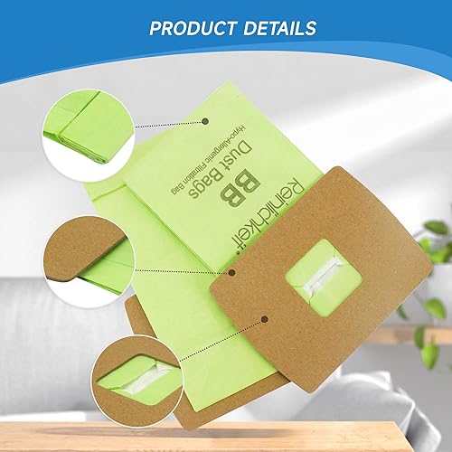 Miniatura 5 de Bolsas de repuesto tipo BB para botellas Oreck XL PKBB12DW BB180 BB280 BB850 BB870 BB900 BB1000 MV160 con 2 filtros de motor