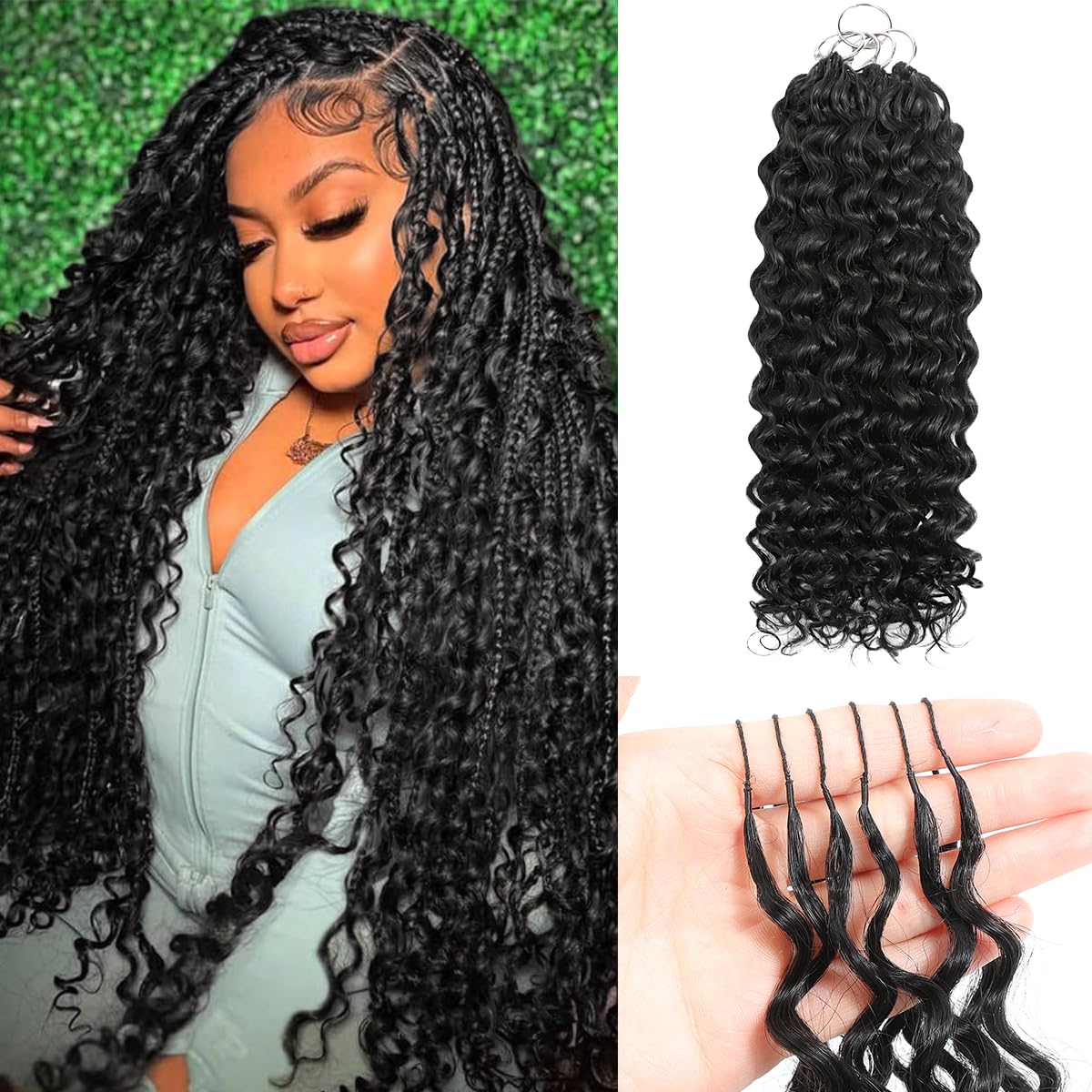 PONADIA Deep Wave Crochet Human Hair