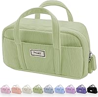 Vista 16 de Sooez Estuche grande para lápices, extra grande con 5 compartimentos, bolsa para bolígrafos de amplia apertura, organizador suave de gofres