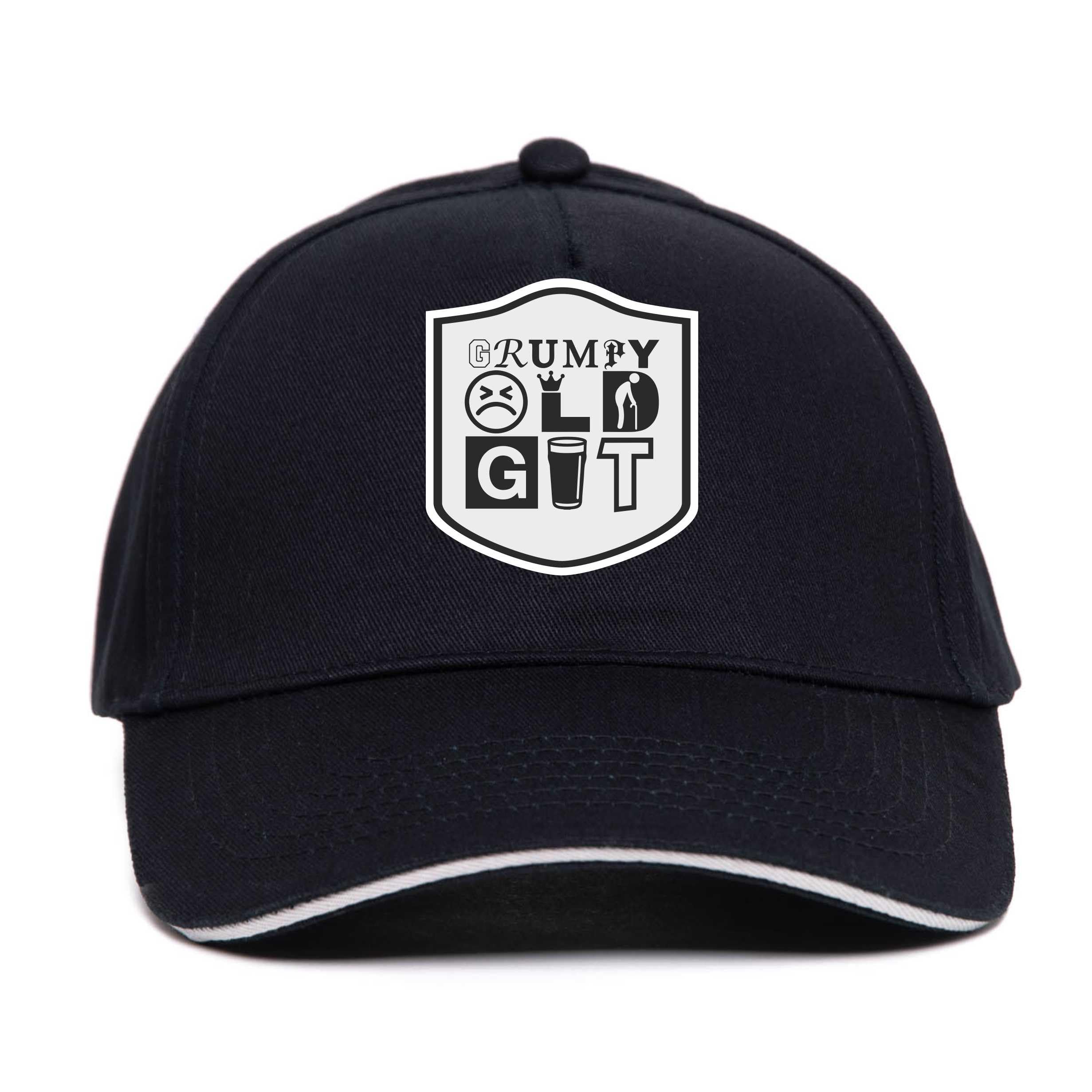 Print4u Unisex Black Baseball Cap Grumpy Old Git Gift For Men's Birthday Funny Hat