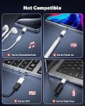 MoKo Lightning to USB-C Adapter for iPhone 17 16 15, Charge Only, 4 PCS | Not for Earphone/Portable Storage Devices/iPencil, Charging Only, Lightning Female to USB-C Male, For USB-C Phone, White/Gray