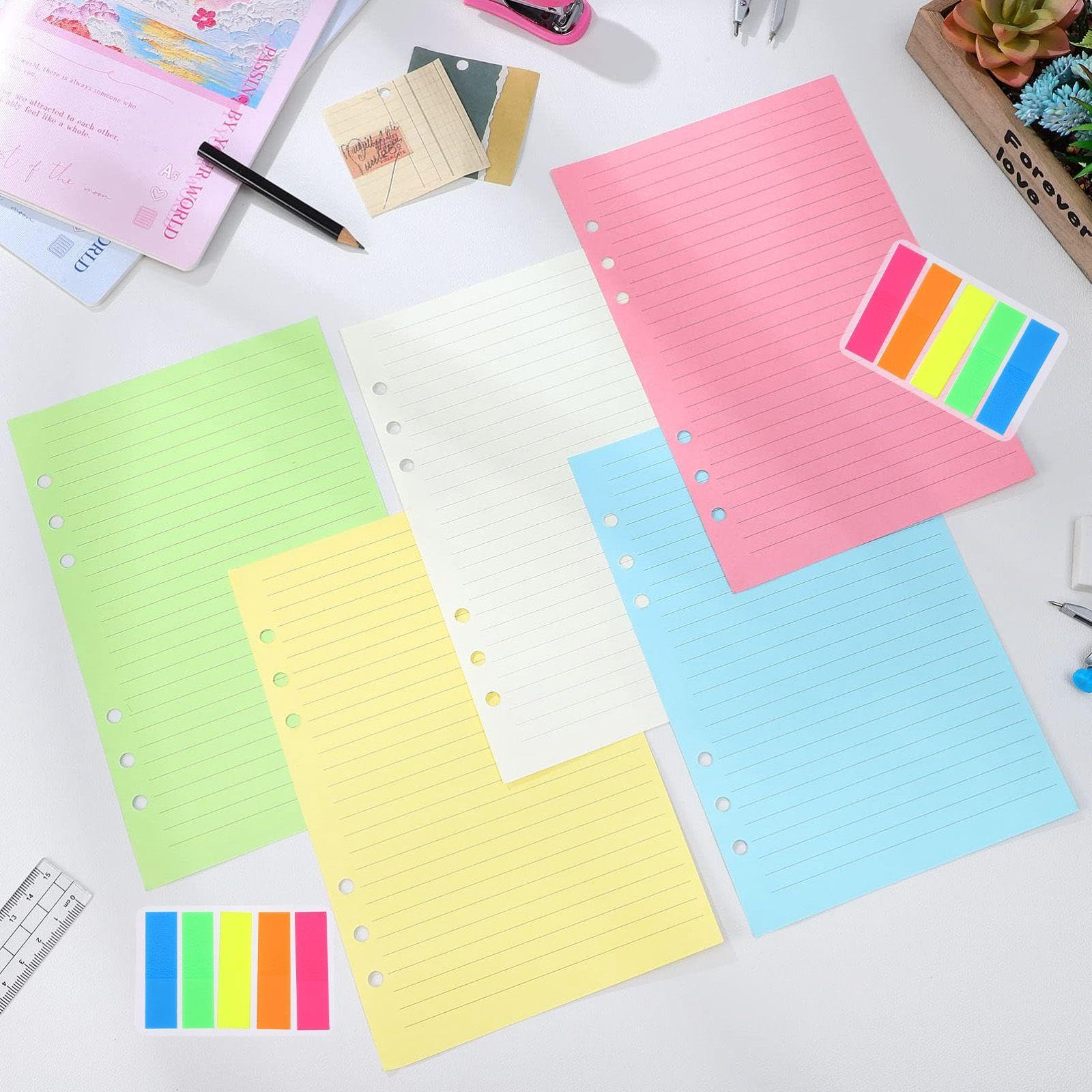 2 Loose-Leaf Book Inserts and 2 Index Stickers, Loose-Leaf Book Replacement, Loose-Leaf Book Supplement, Lined Notebook - Image 4