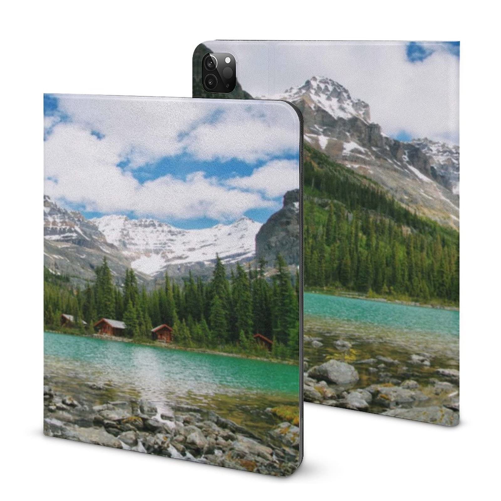 BAIKUTOUANQYLCanada Ohara Lake Yoho National Park With Mountains Nature Scenery Art Photo Case Compatible for Tablet Case Protective Case Cover with Pen Holder