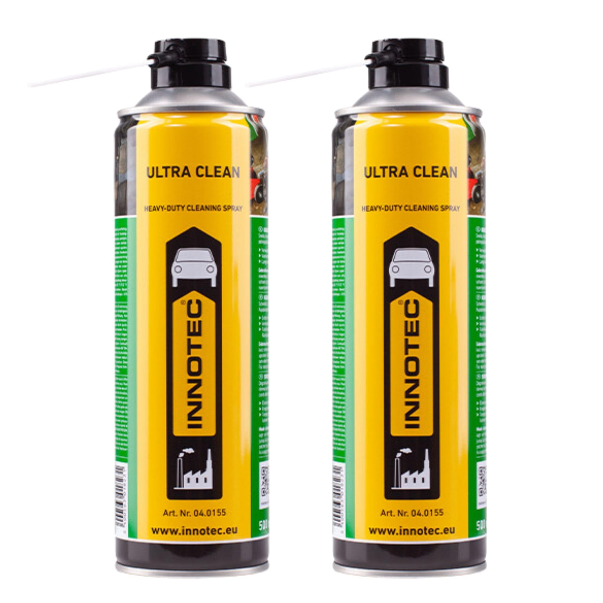 2 Stück INNOTEC Ultra Clean 500 ml Aerosol – Intensivreiniger für KFZ, Industrie und Werkstatt – löst Öl, Fett, Teer, Wachs, Kleber & Schmutz – mit Sprührohr für präzise Anwendung – Premium Qualität