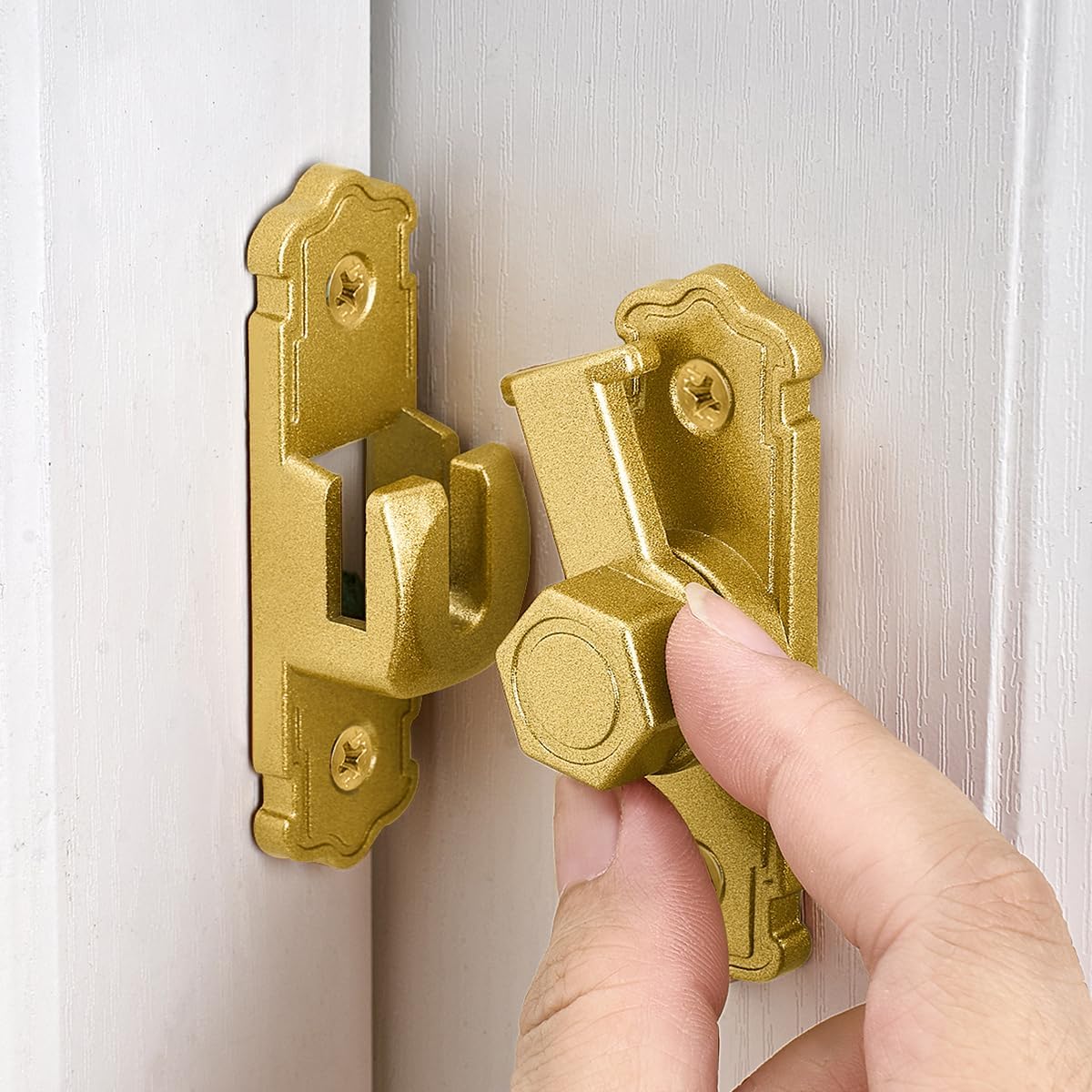 INIRET 3 Packs Black Barn Door Latches,Aluminum Alloy 90/180 Degree Gate Lock,Right Angle Door Lock Latch,Flip Gate Latches Hardware,Door Security Door Latch Lock fo Cabinets,Bathroom,Barn Door