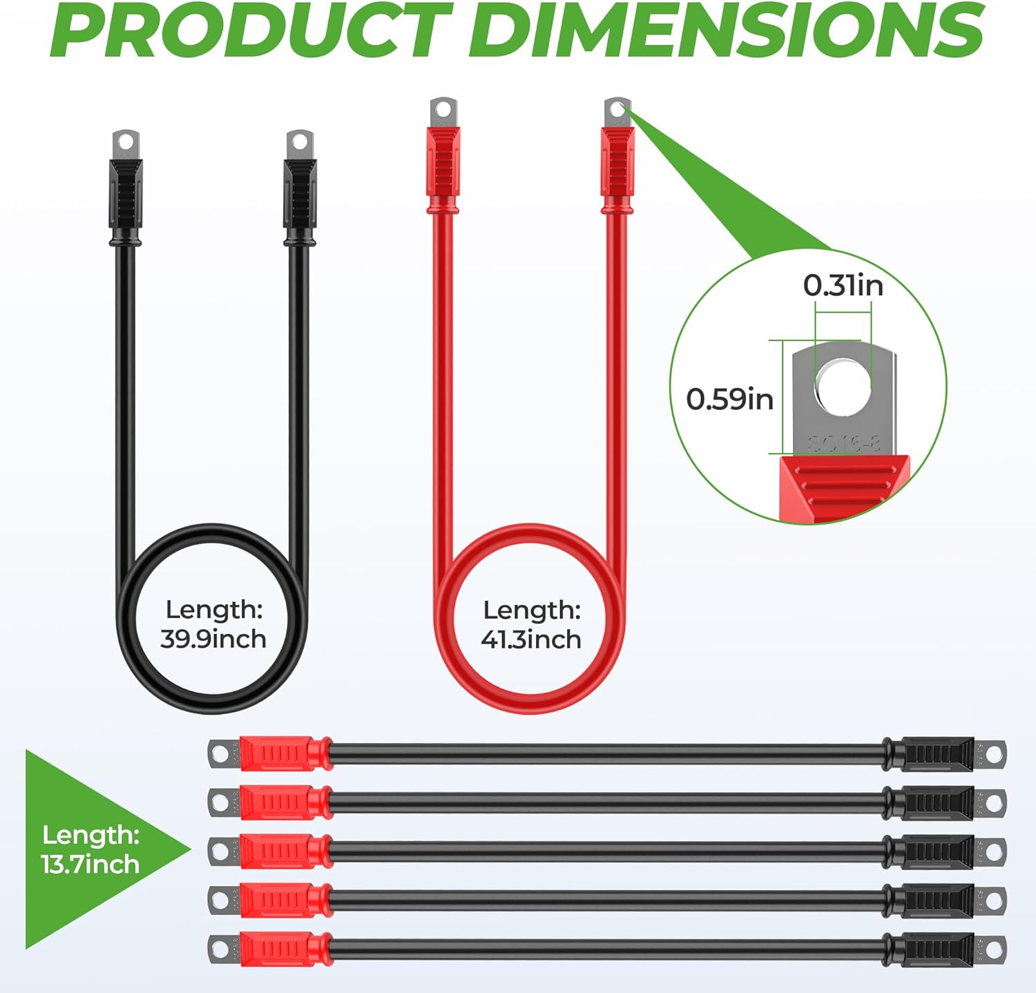 10L0L Golf Cart Battery Cables-48V Heavy Duty Battery Cables Compatible with Club Car DS & Precedent (1994-up), 4 Gauge Pure Copper Battery Wiring Cables (7Pcs), 14in & 41in Long