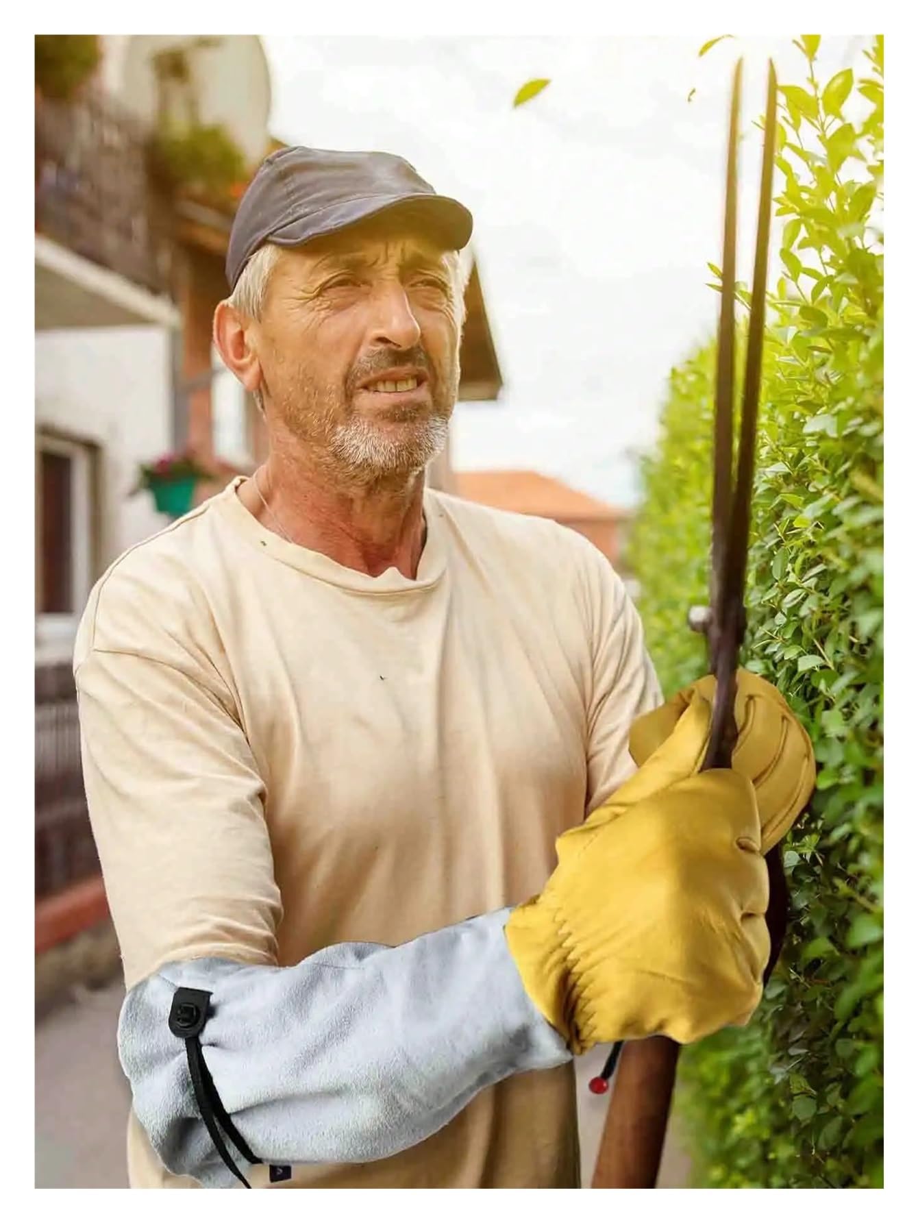 1 paire de gants jardin roses à manchette longue Pour le jardinage