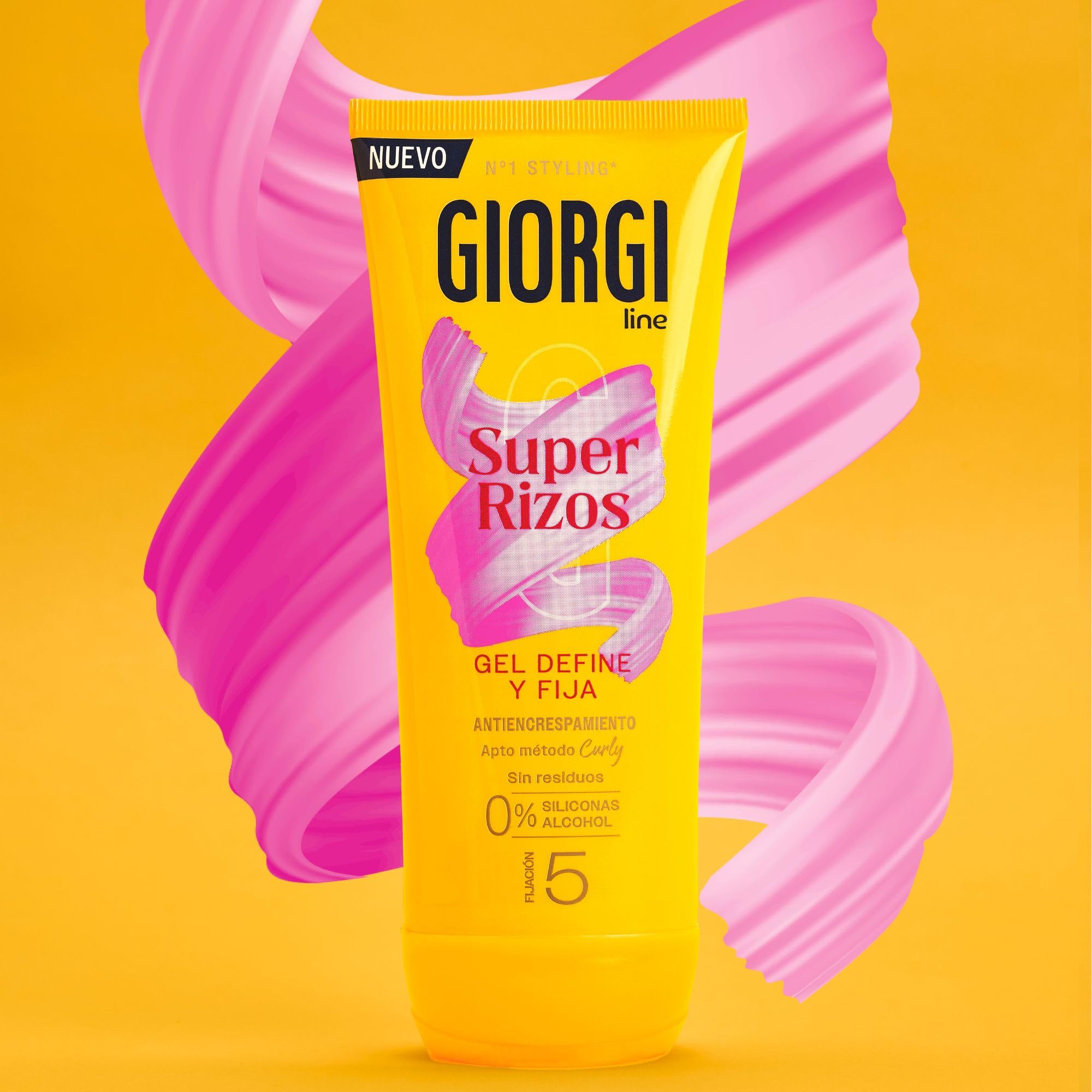 Giorgi Line Żelowa super loki z aloesem, żel definiujący odpowiedni dla metody Curly bez pozostałości 0% silikony 0% alkohol kontroluje kręcone i falowane włosy, utrwalanie 5-170 ml