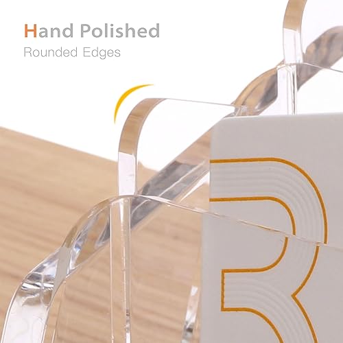 Miniatura 4 de SANRUI Soporte para tarjetas de visita transparente inclinado para escritorio, pantalla horizontal de acrílico para tarjetas de visita, organizador