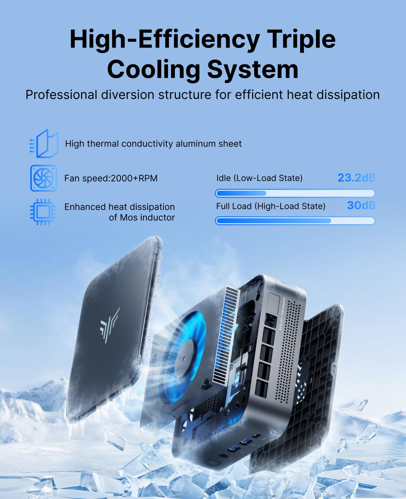 NiPoGi E3B Mini PC ΑΜD Ryzen Embedded V2748(Max 4.3GHz, 8C/16T, migliore di 5825U/7730U), 16GB DDR4/512GB SSD, WiFi 6/BT 5.2/4K@60Hz Triplo Display(HDMI 2.0+DP 1.4+Type-C) W-11 Pro RJ45