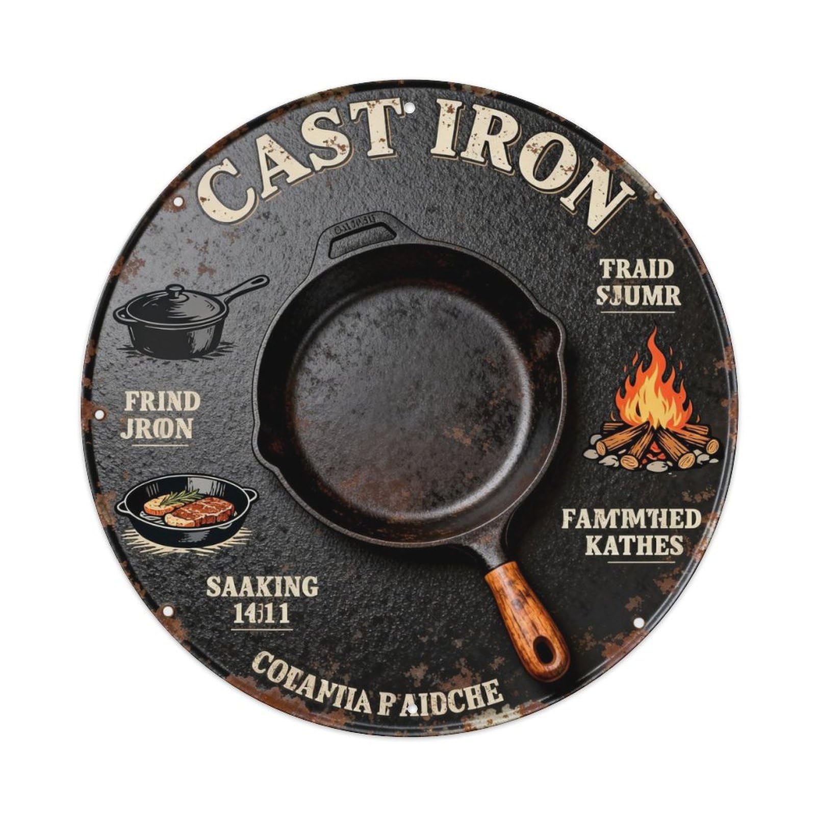 CAST IRON Metal Tin Sign Plaque