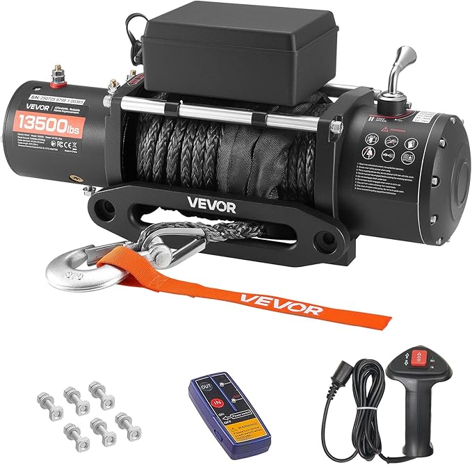 Winche Eléctrico VEVOR 13500 lbs 12V DC con Control Remoto miniatura 8