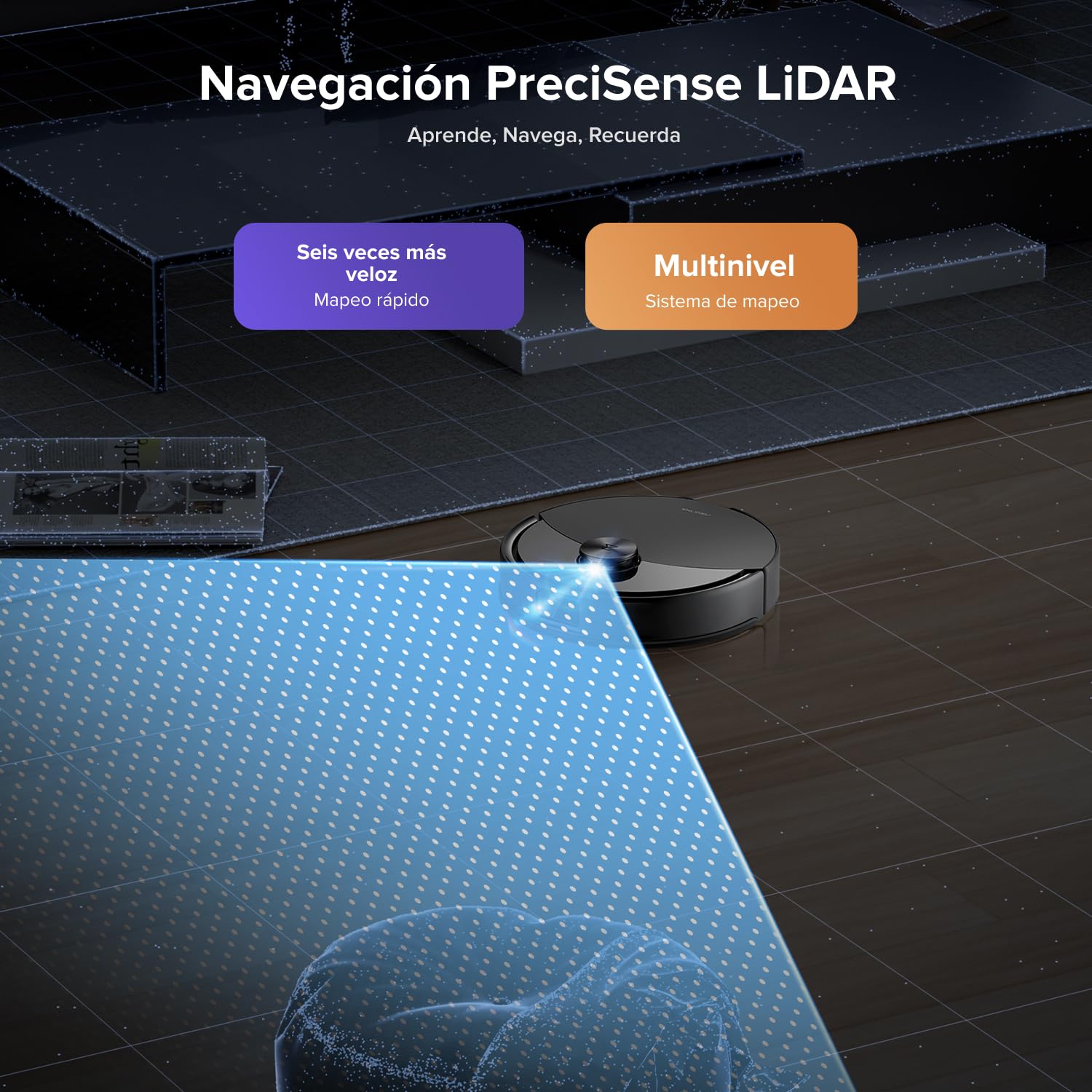 roborock Q10 S5+ Robot Aspirador y Fregasuelo 2 en 1 de 10000 Pa, Doble Sistema Antienredos, Obstacle Avoidance, 7 Weeks Self-Emptying, Navegación PreciSense LiDAR, Control por App, Negro — view 8