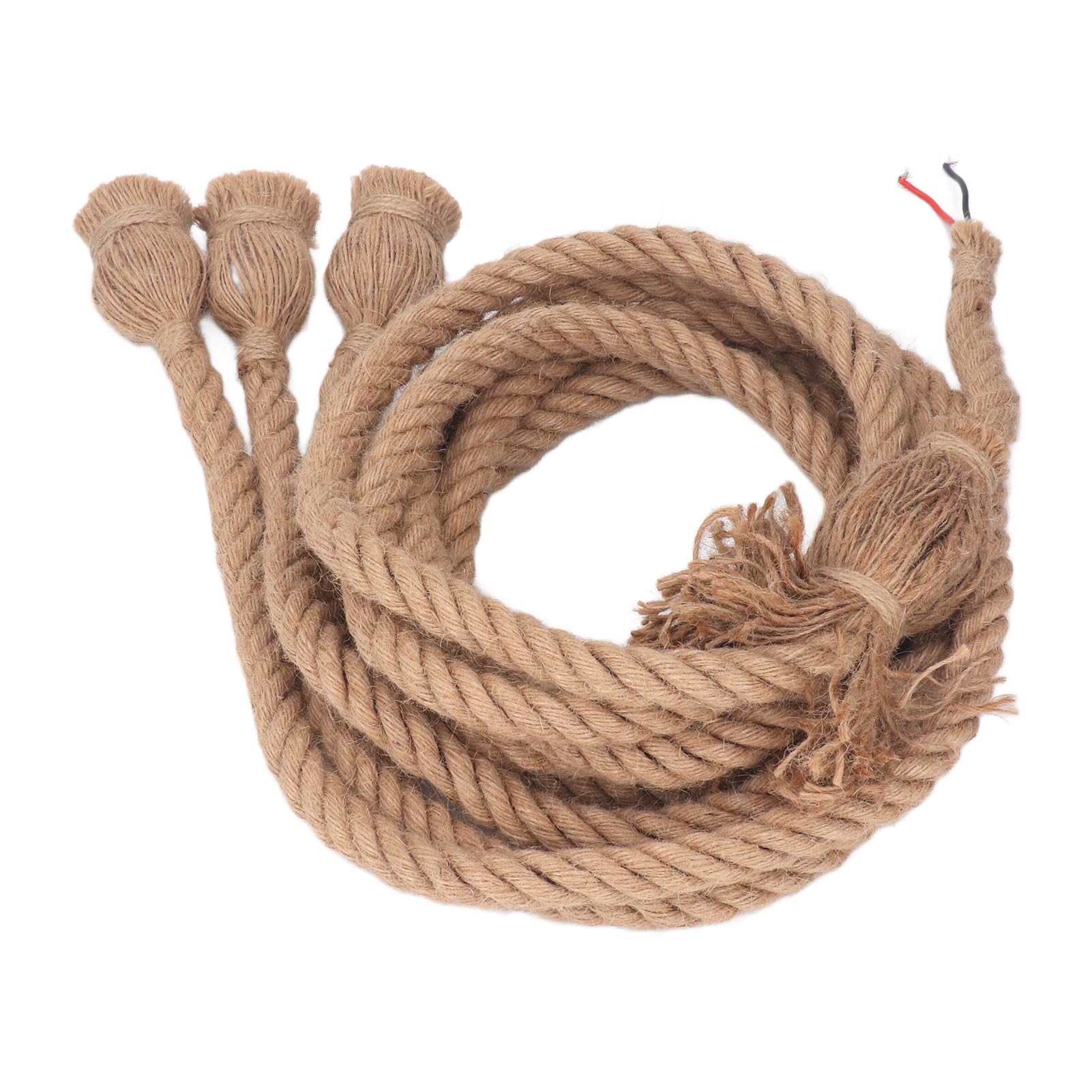Lámpara Colgante Cuerda de Cáñamo Vintage, 3 Cabezas Cable de Luz Colgante de 6.6 Pies, Casquillo E26 E27 Accesorio de Iluminación Colgante para Restaurante Bar Granja Lámpara
