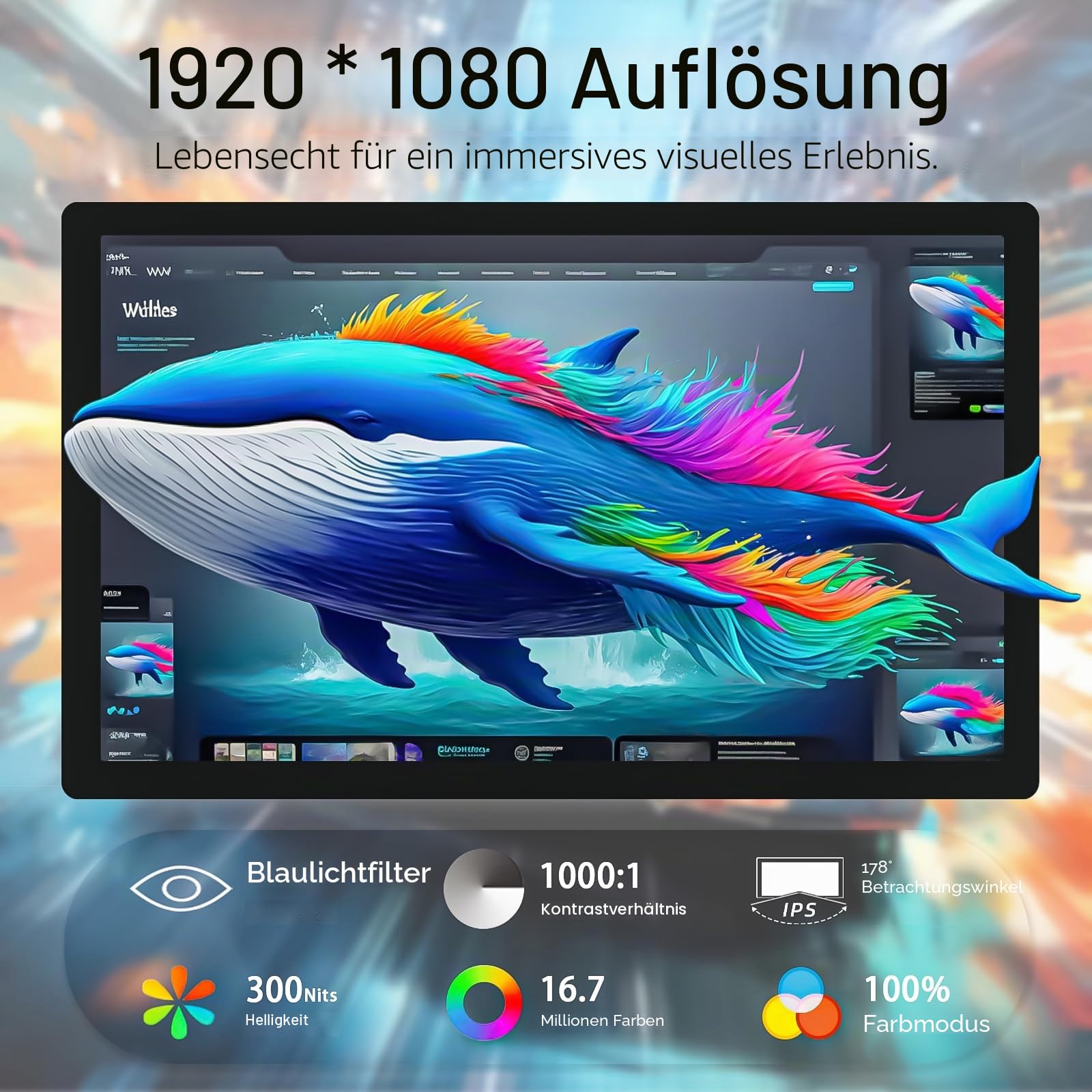 HAMTYSAN 15,6 Zoll Raspberry Pi Bildschirm FHD 1920x1080 Touchscreen Monitor IPS Sekundäranzeige mit Dual-Lautsprechern für Raspberry Pi 5/4/3/2/ Win11/10/8/7 Jetson Nano