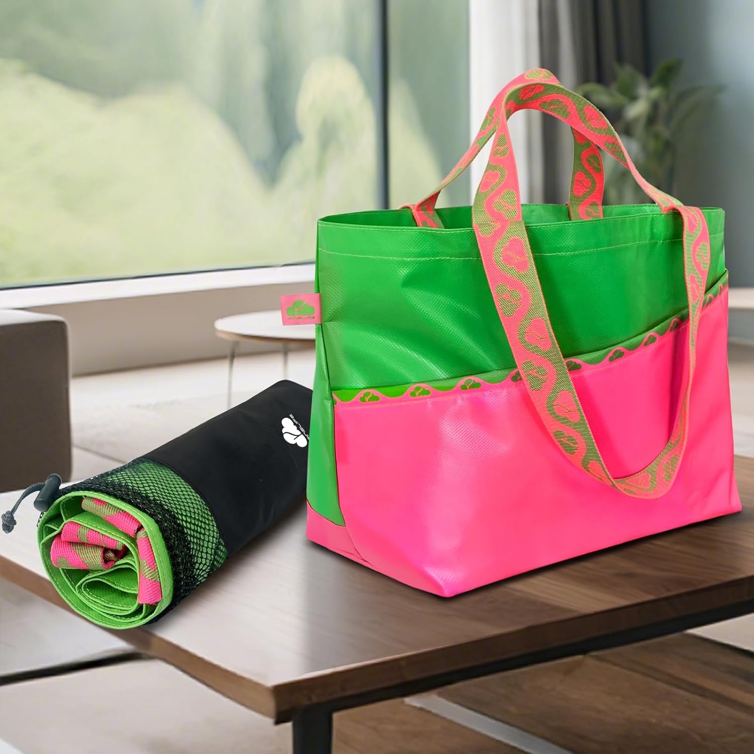 Extra Large Tote Bag Foldable Waterproof Summer Beach Bag for Women Men, Dual Handles, for Swim Gym Camping Shopping - Image 8