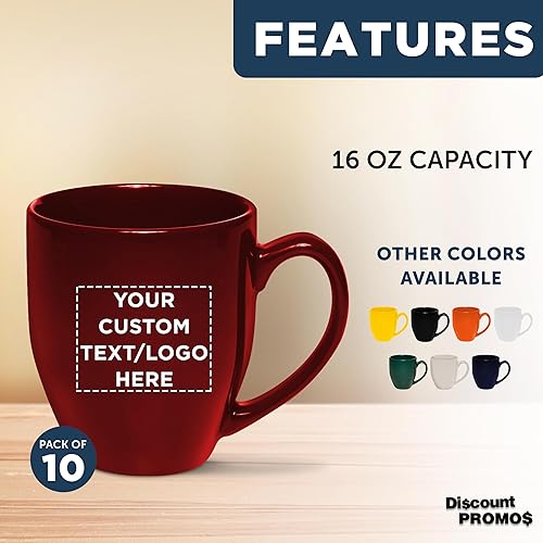 Miniatura 2 de DISCOUNT PROMOS Juego de 10 tazas de café grandes de 16 onzas, paquete a granel, perfectas para té, espresso, capuchino, cacao caliente, color verde