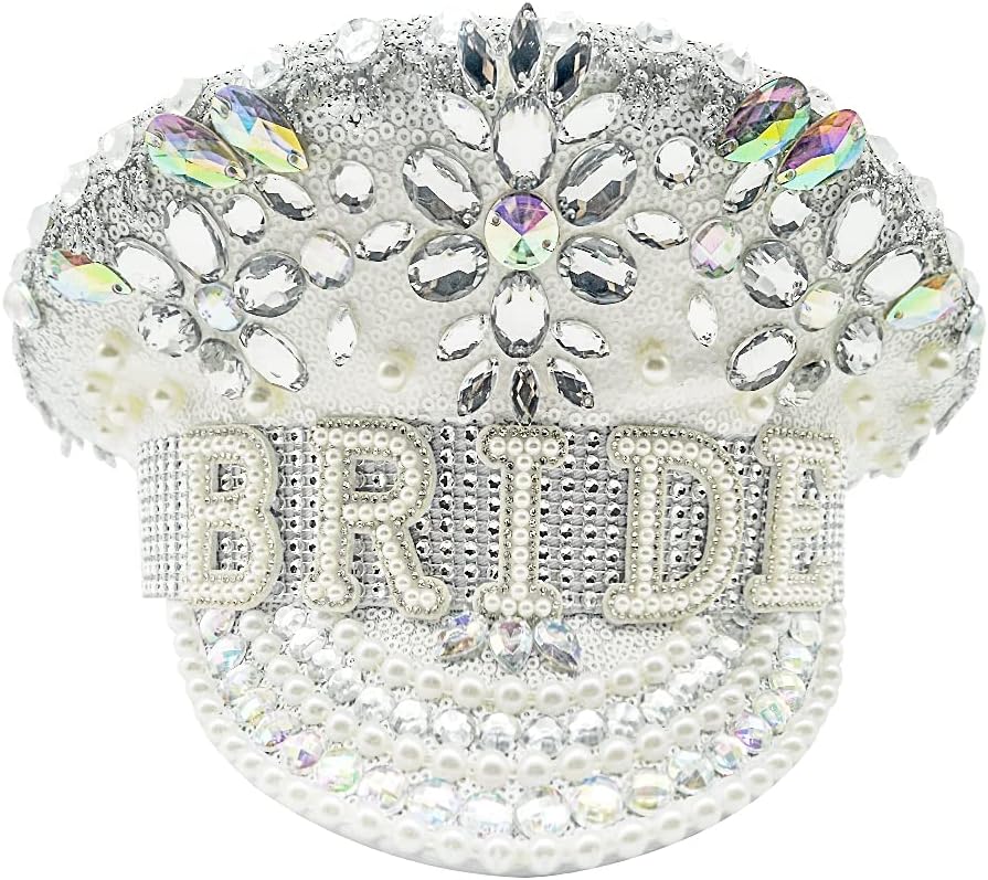 JEKUGOT Bride Hat Unique Dazzling Bride to Be Hat for Bachelorette Party Hen Do and Hen Night Accessories Gifts