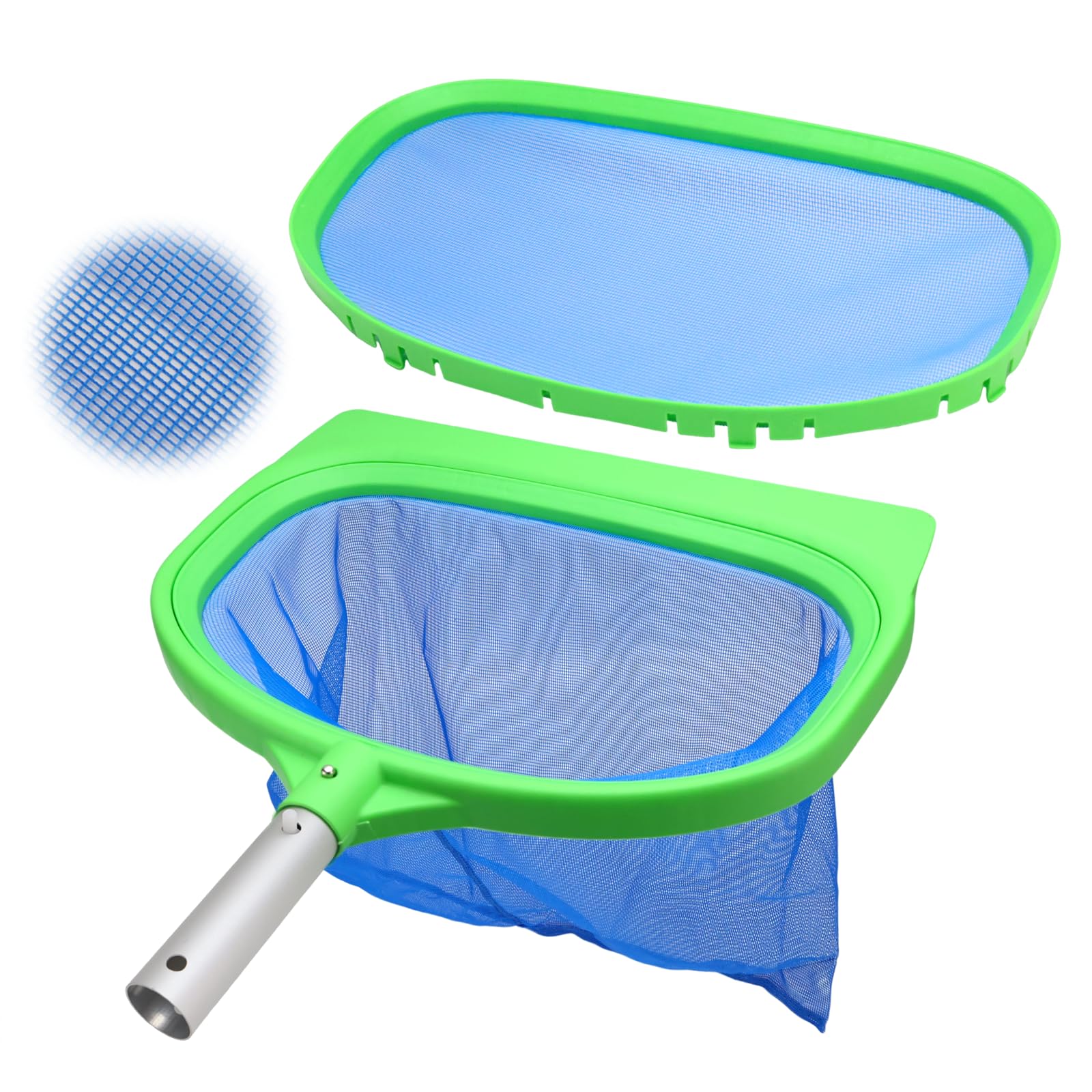 Epuisette de Piscine Maille Fine(Aucun Bâton), Épuisette de Fond & Surface Ecumoire pour Piscine, Jacuzzi, Spa, Bassin Exterieur Professionnelle, Filet de Nettoyage de Fond Piscine