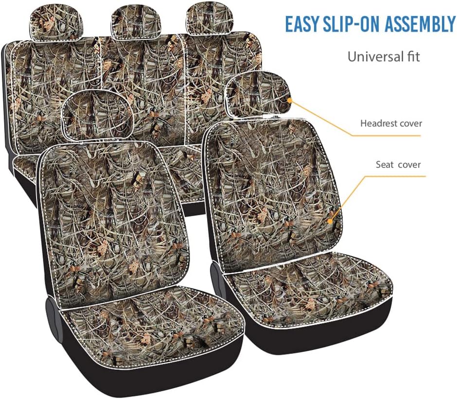 CarsCover Real Full Camo Seat Covers for Auto Truck Car SUV Woman Style Seat Cover (9pc Full Camo Low Back)