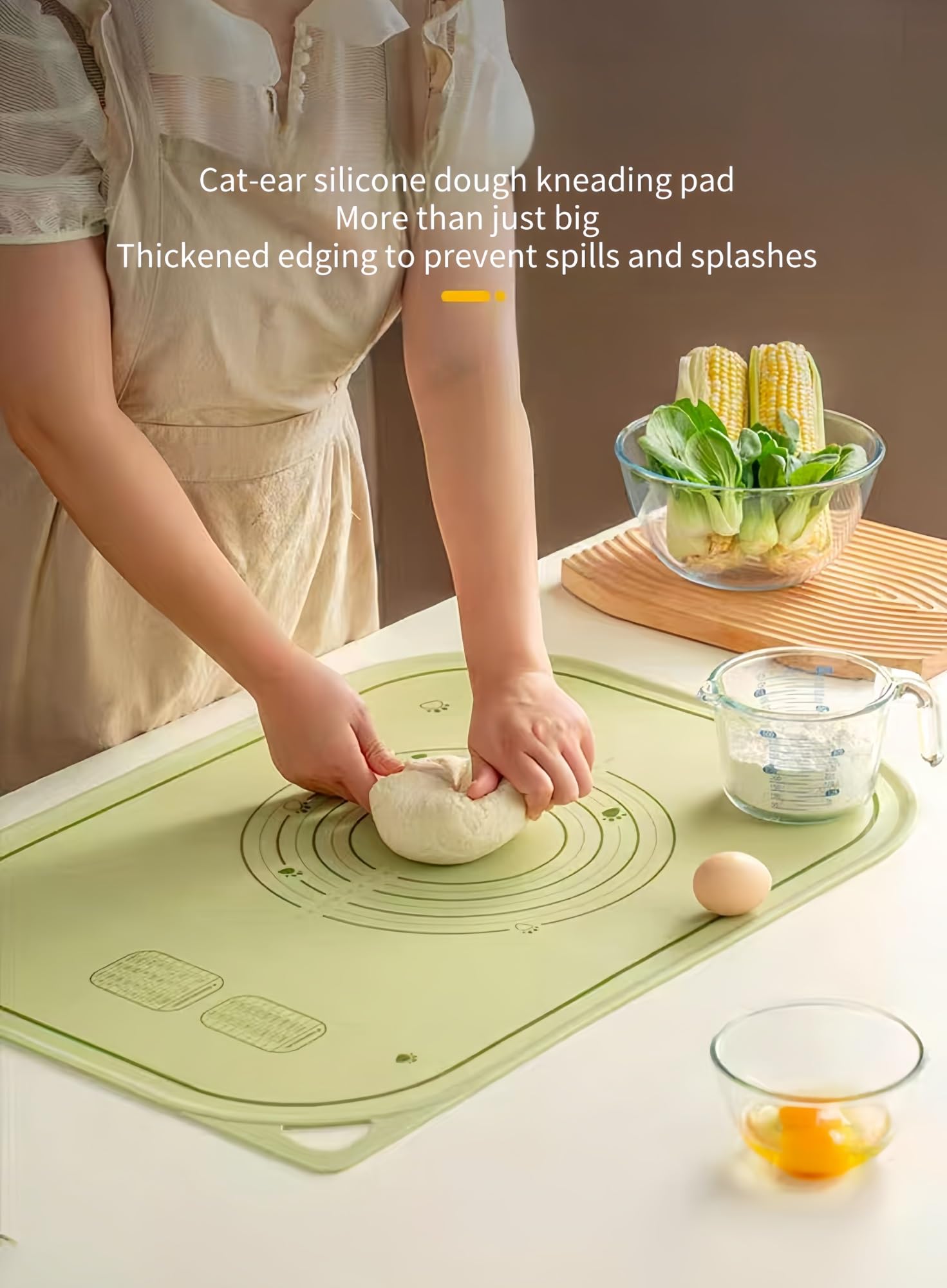 Silikon-Backmatte zum Kneten, Antihaft-Teigknetmatte, vielseitige Gebäck- und Thekenmatte, ideal zum Backen und zur Brotzubereitung