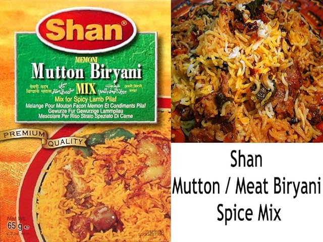LAMB BIRYANI MIX | SHAN BIRYANI RICE PILAF MIX MASALA CHICKEN LAMB MUTTON VEGETABLE BOMBAY SPICE MIX INDIAN MEAT BIRYANI MIX