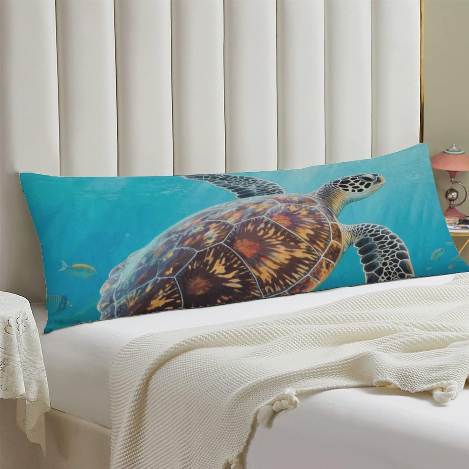 Body Pillow Cover 20x54 Long Pillow Case with Invisible Zipper Breathable Microfiber Sea Turtle Pillowcase Soft Cozy Protector for Bedroom Couch Sofa Bed Home Decor All Seasons