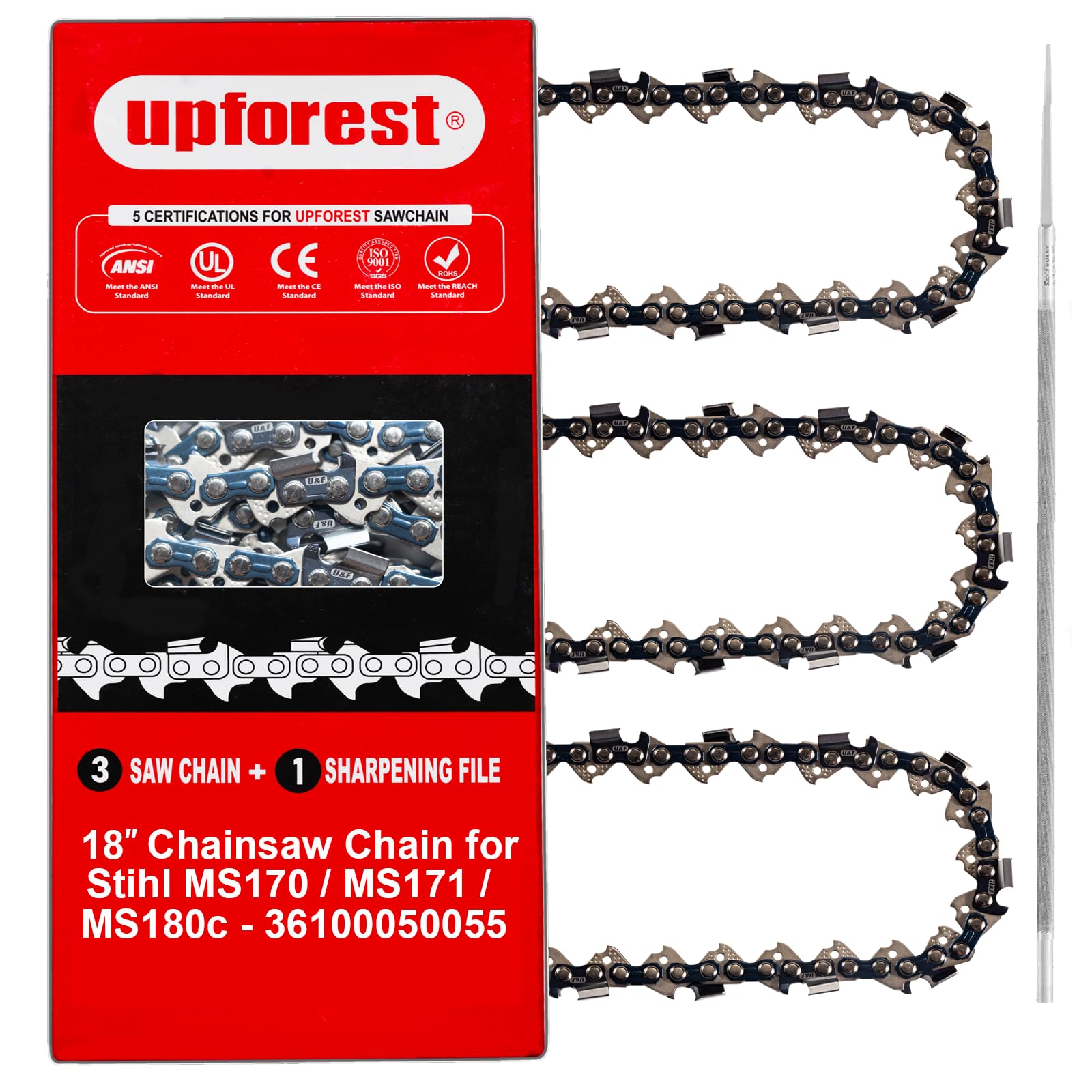16 Inch Chainsaw Chain Fits Stihl MS170 Chain MS171, MS180c and More- 61PMM355, 3610 005 0055, 61pmm3 55 R55 (90MOPX55)