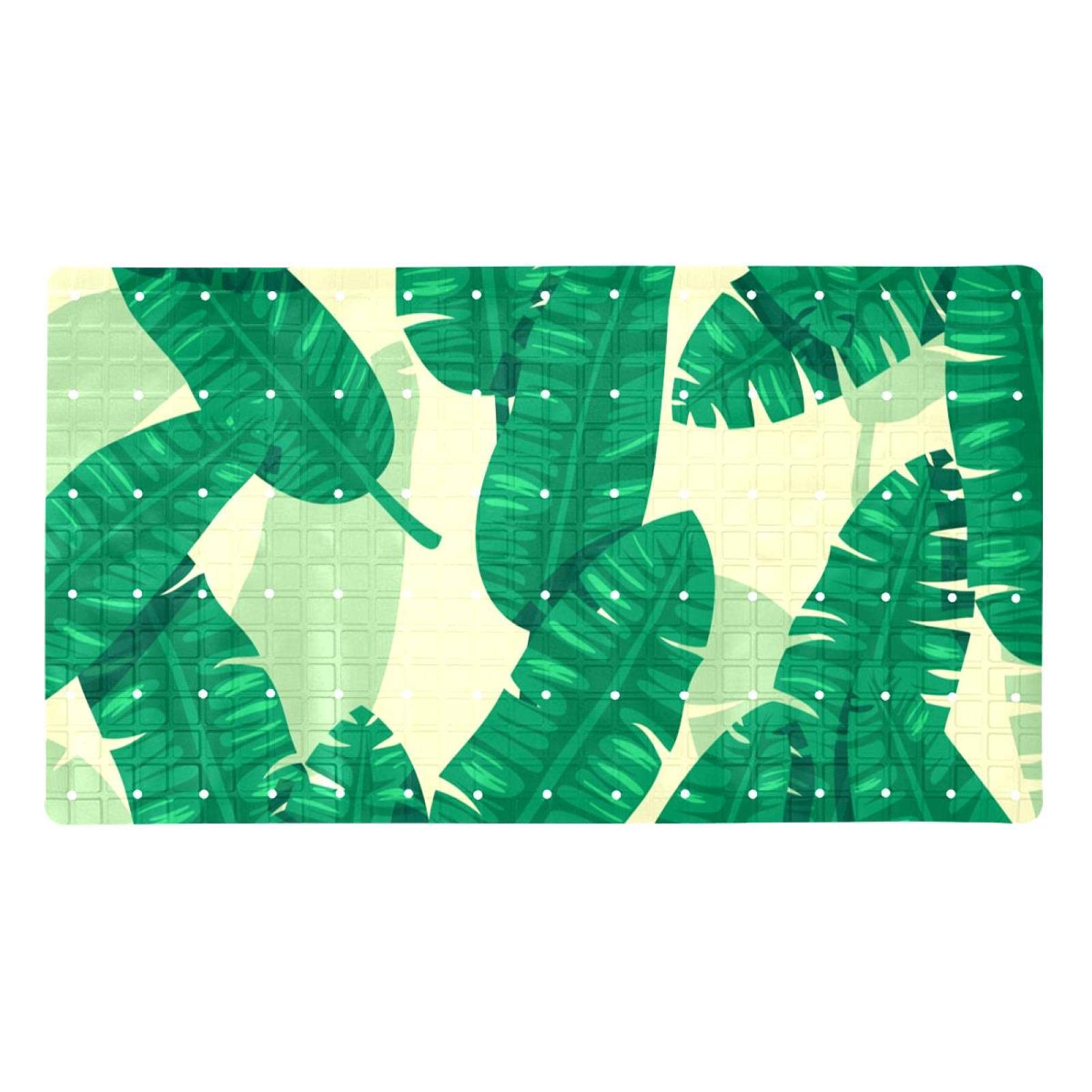 Tapis de salle de bain design feuille bananier antidérapant haut de gamme