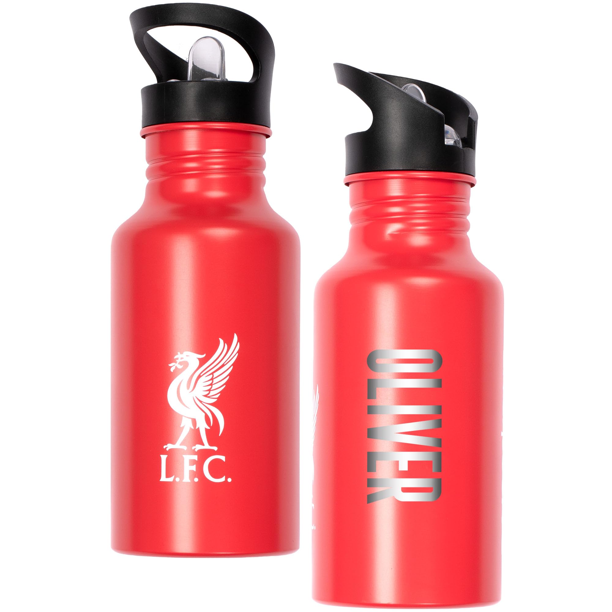 Liverpool F.c. Boys Football Personalised Metal Water Bottle 500Ml – Engraved Name School & Training Bottle – Gift For For & Football Fans 100% Leakproof Bpa Free Drink Bottle