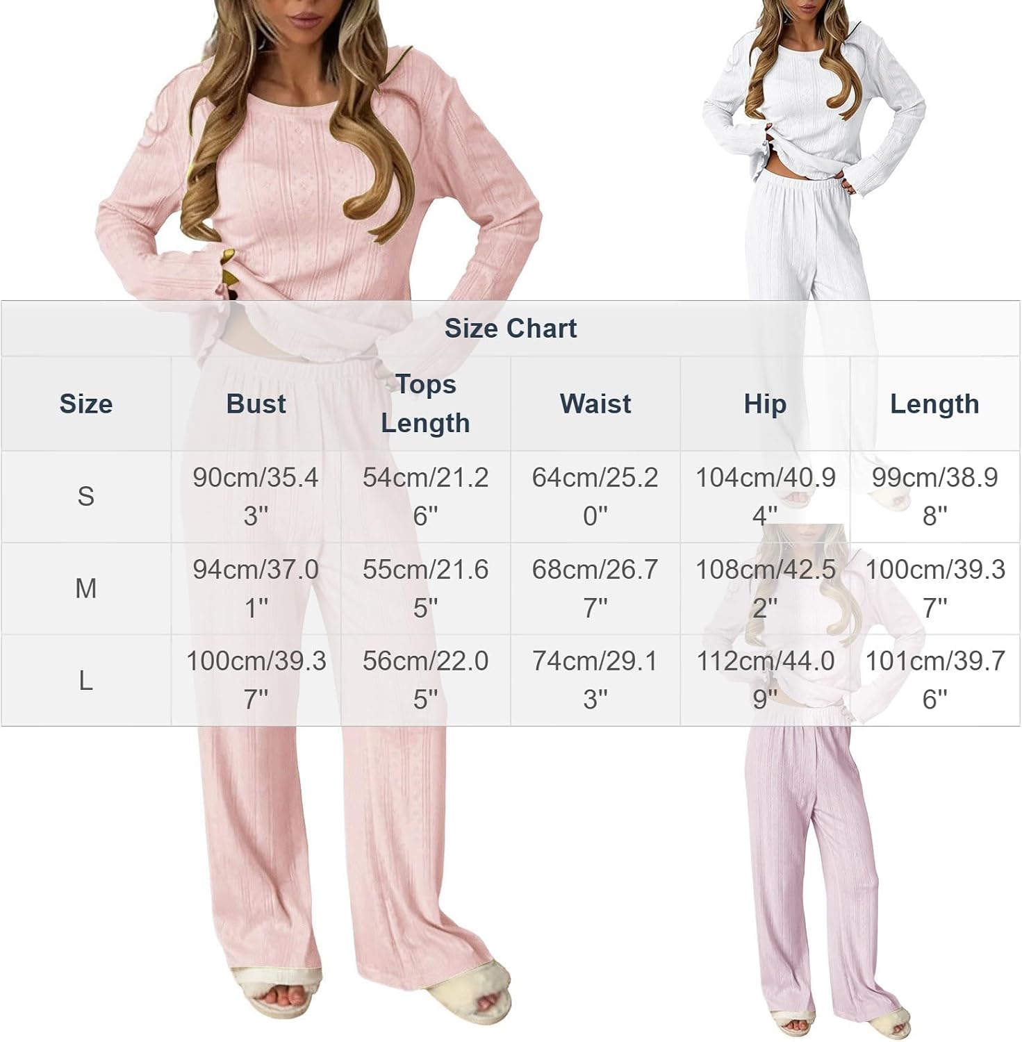 Womens Long Sleeve Sweater Ribbed High Waist Set | Pajama Sets for Women Long Sleeve Pullover Sweater Top and Ribbed Knit High Waist Pant Fall Winter 2 Piece Sleepwear