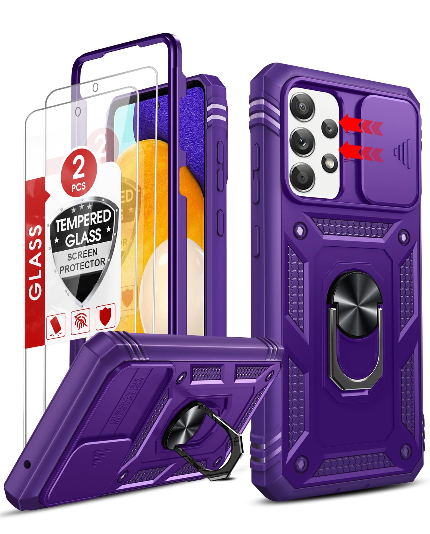 Galaxy A52 5G パープル ケース付き Amazon.com: LeYi Compatible for Samsung A52 5G / A52s 5G, Galaxy