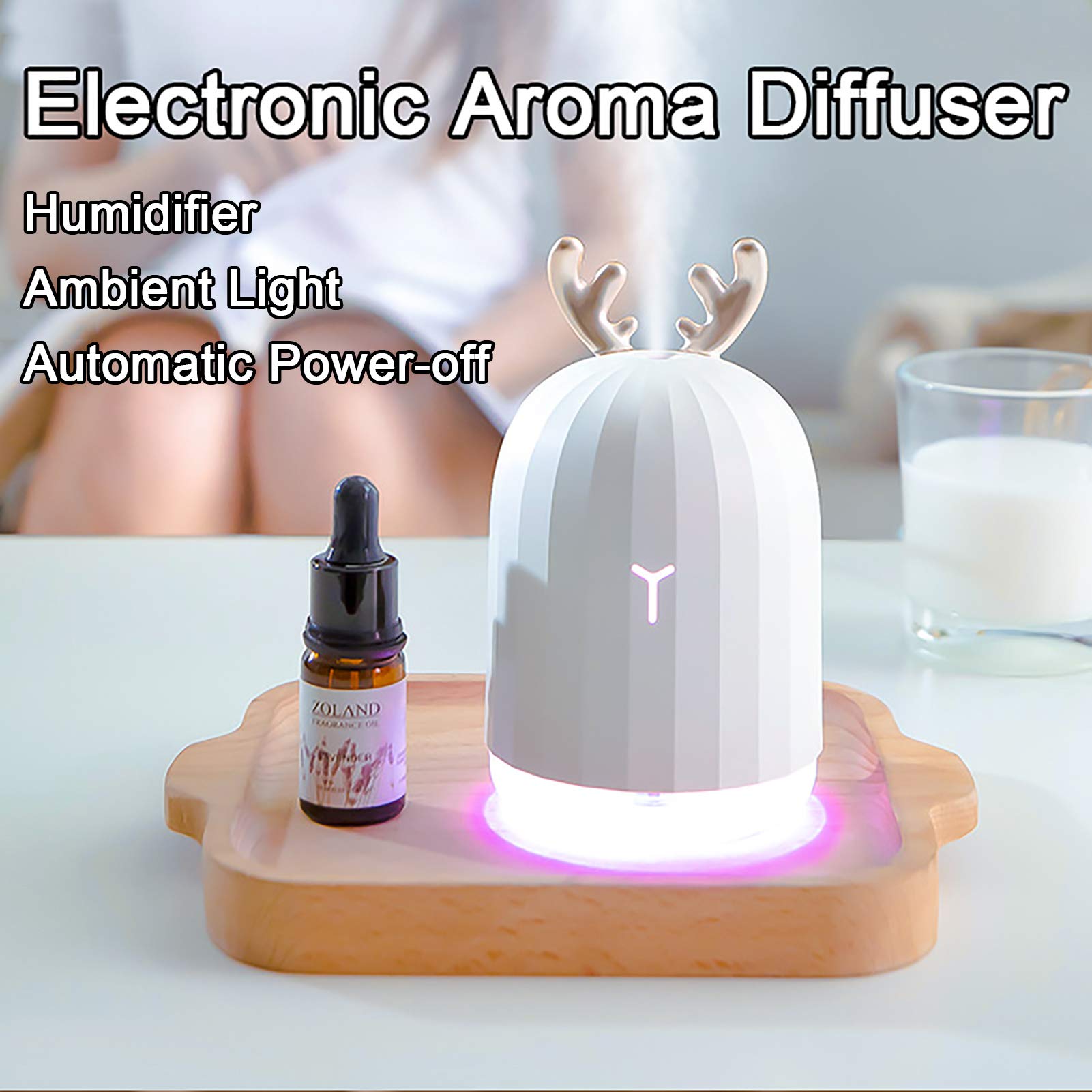 Feelme Diffusore Elettronico di Aromi Umidificatore per Oli Essenziali-Piccolo Diffusore Elettronico di Aromi Purificatore d'Aria per La Casa/Ufficio Decorazione Dell'aroma Dell'olio Essenziale