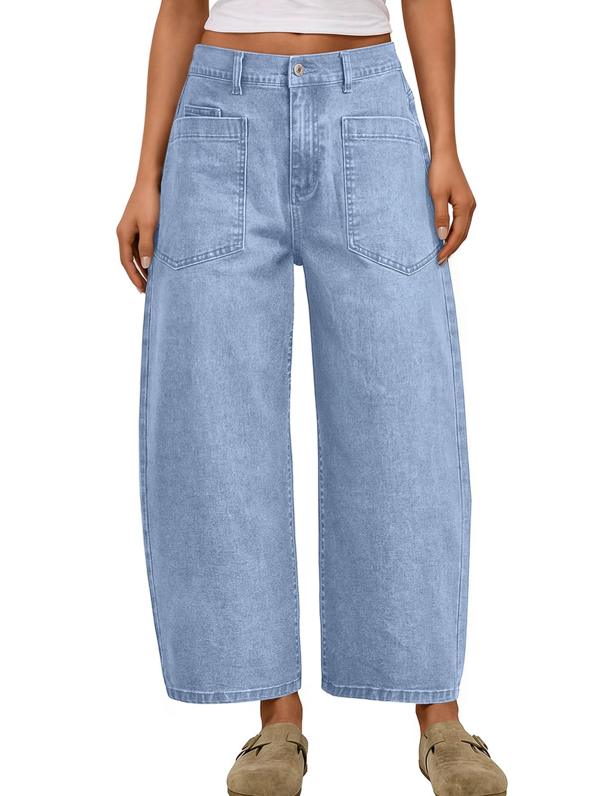 TRENDY QUEEN High Waisted Barrel Jeans