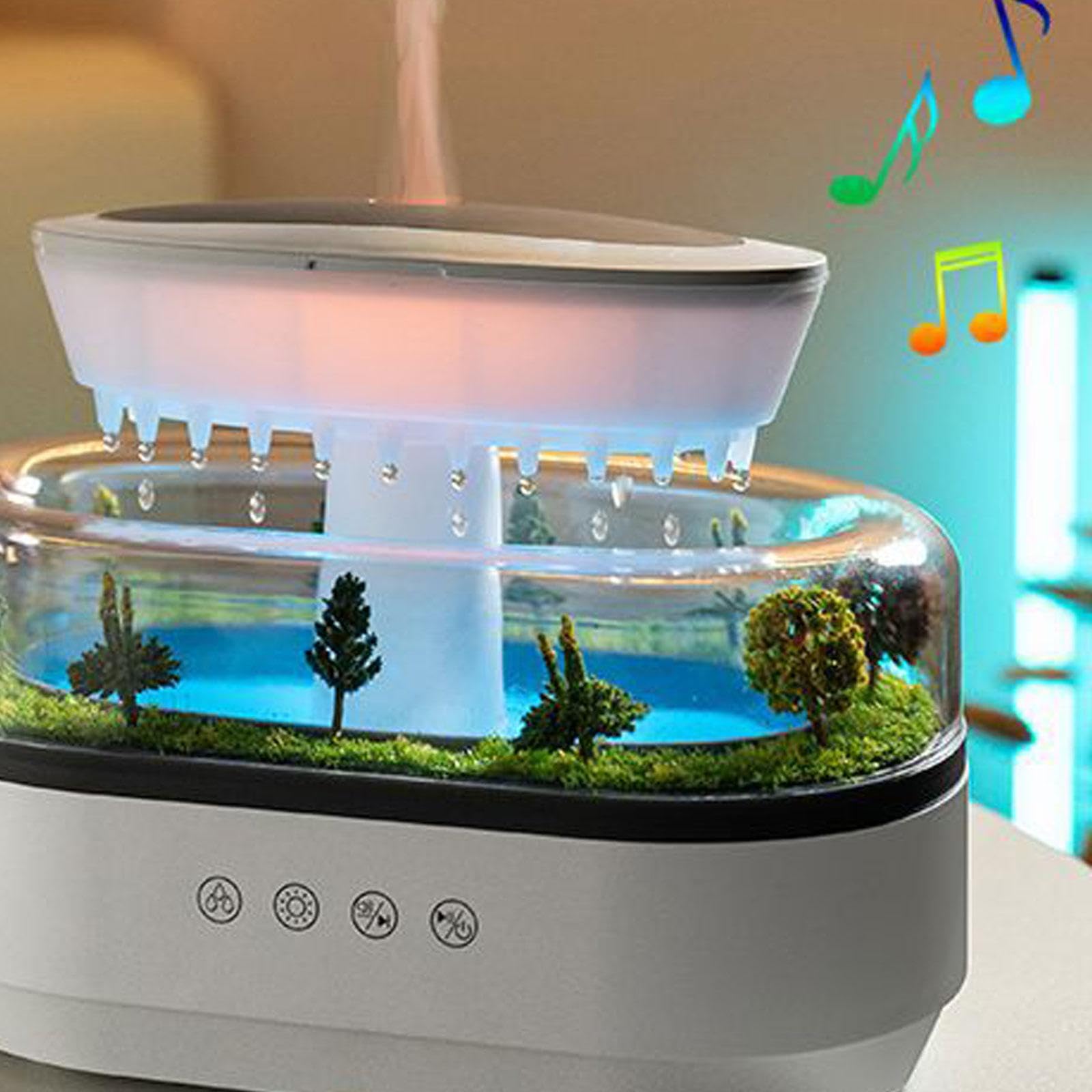 perfk Diffuseur d'huiles essentielles, veilleuse, d'air en Forme de Goutte de Pluie, diffuseur d'arôme Multifonctionnel pour Chevet, Bureau,