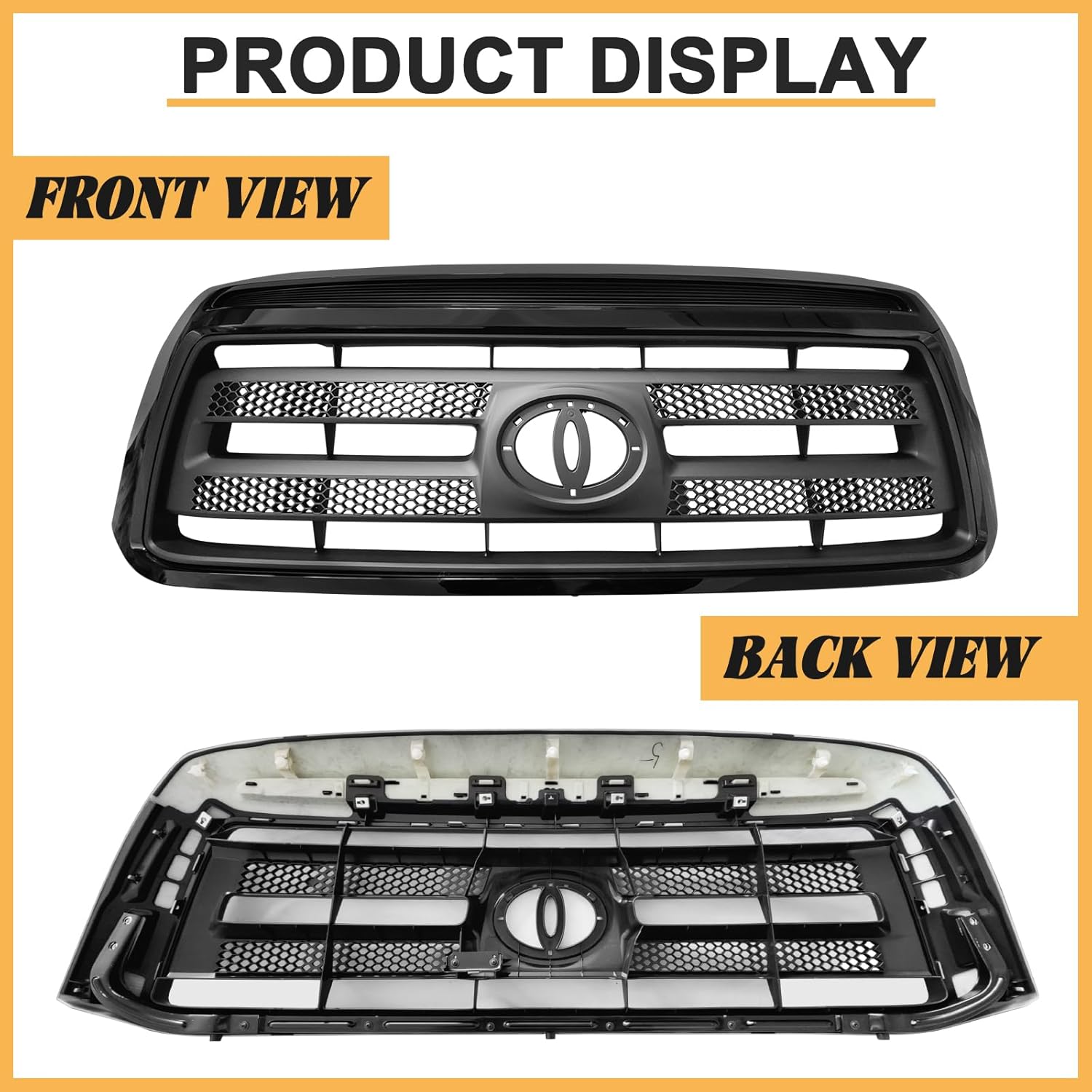Front Bumper Grille For 2010 2011 2012 2013 Toyota Tundra Black Shell With Insert Grill