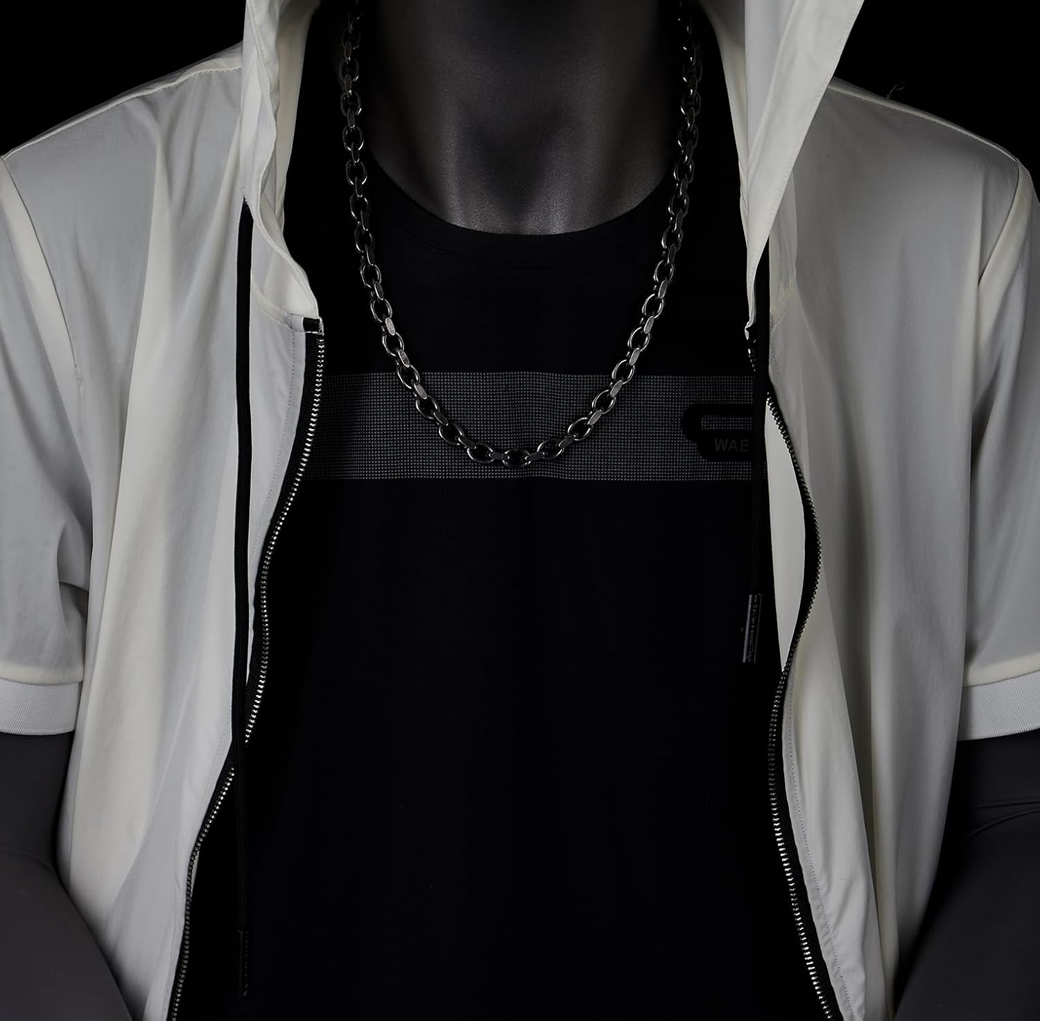 COOLSTEELANDBEYOND Mens Stainless Steel Solid Rope Chain Necklace Thick Heavy-Duty Link Chain Curb Chain Layering - Image 2