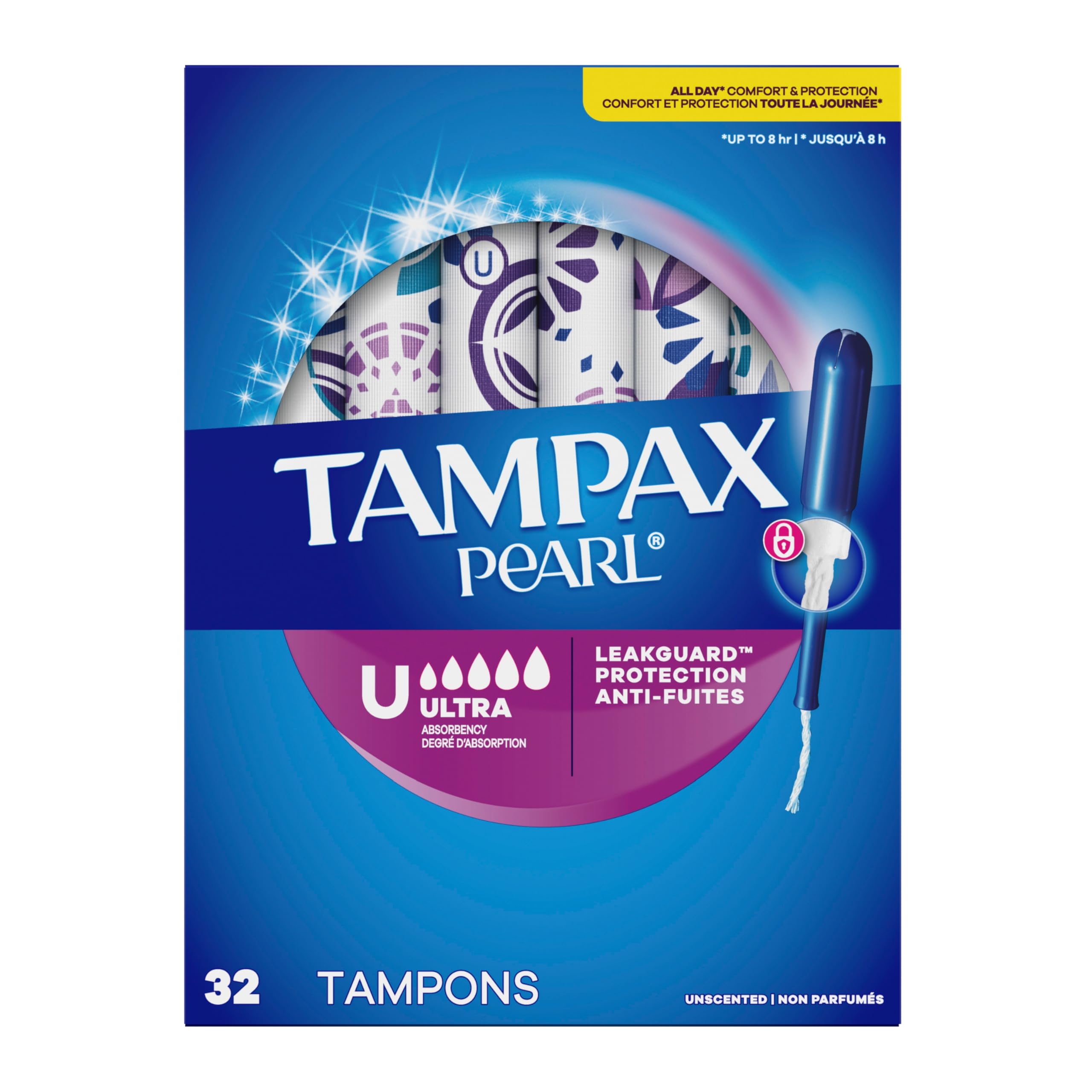Tampax Pearl Tampons - Assorbenti ultra assorbenti, con treccia salvagoccia, inodore, 32 pezzi
