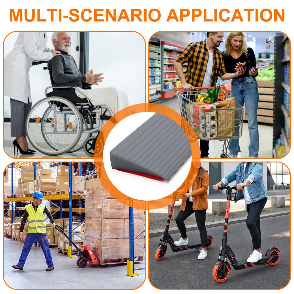 Soglia di Dislivello Pavimento, 100 x 5,5 x 1,6 cm rampa per disabili Altezza Rampe per Soglia Della Porta per disabili per carrozzina, deambulatore o scooter