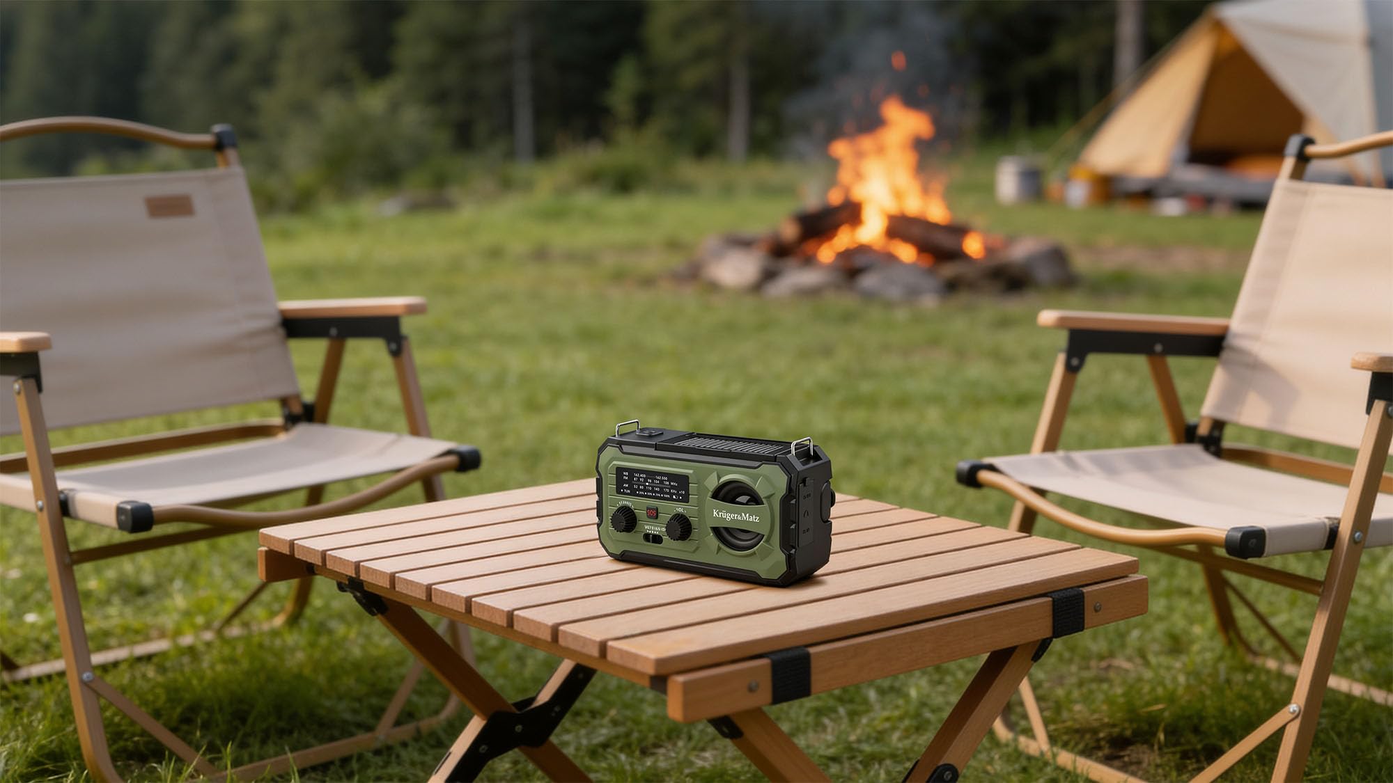 Radio solarne przenośne SOS powerbank 10000mAh latarka dynamo Kruger&Matz